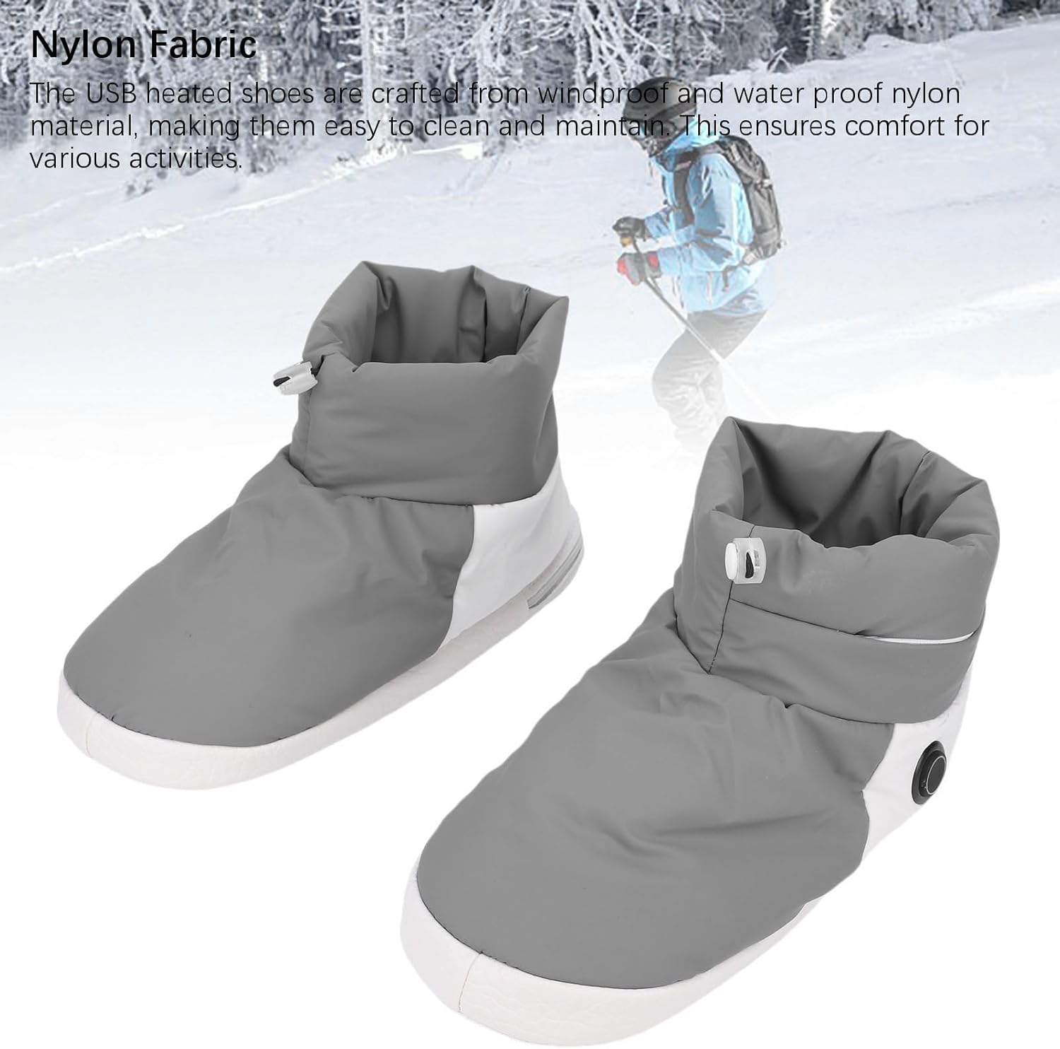 Heated Slippers Detailed View of Soft Plush Material