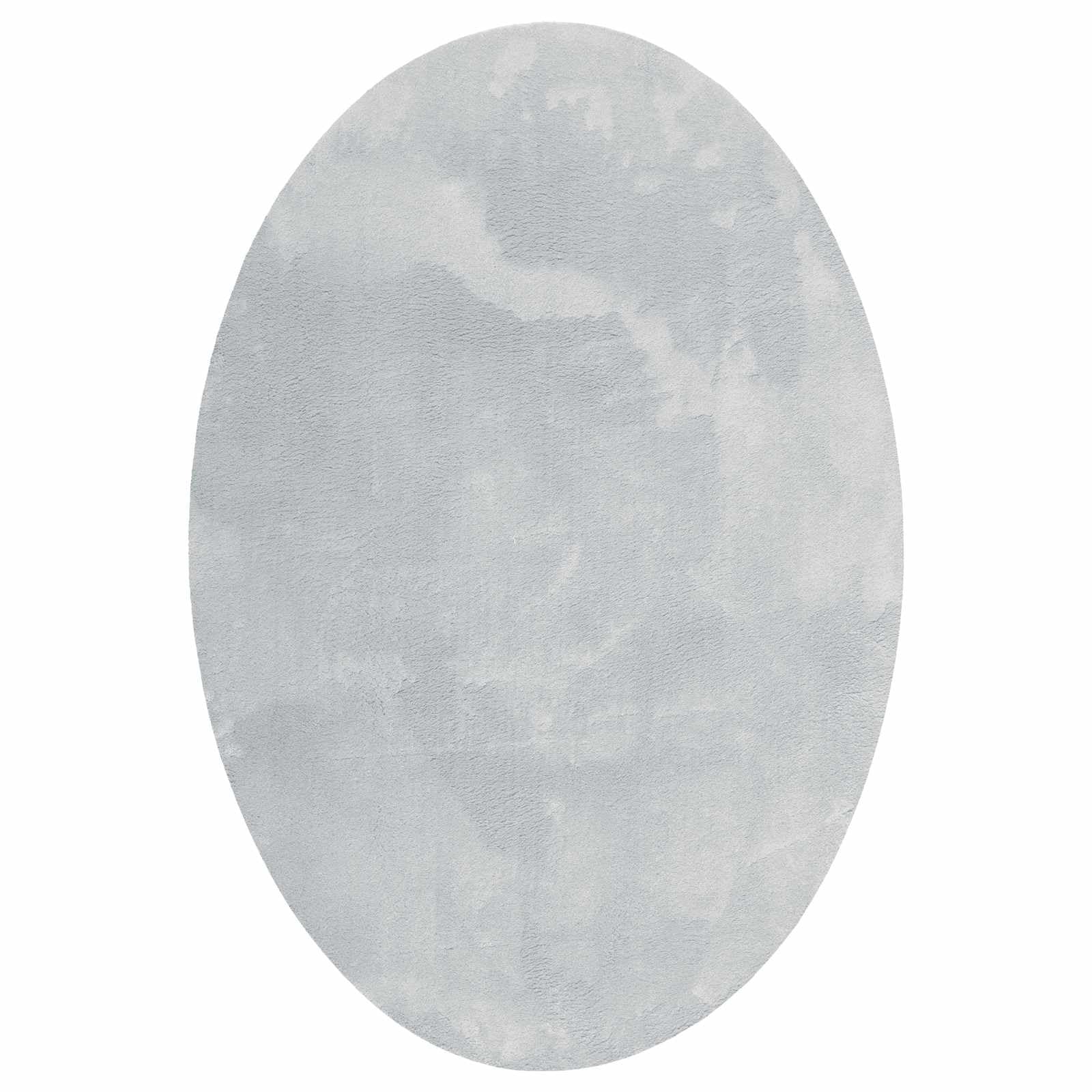 Tapis ovale gris en polyester pour chambre cosy et entrée accueillante