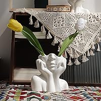 Vista 6 de Molde de silicona para maceta de cara abstracta, jarrón para suculentas, jarrón, yeso, molde para concreto, soporte para velas, molde de resina