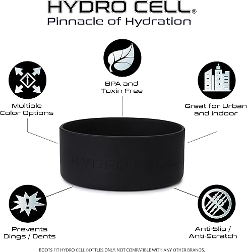 Miniatura 7 de HYDRO CELL Botella de agua de acero inoxidable con sorbete y tapa ancha de boca (ejércitonegro de 18 onzas con funda inferior de silicona negra,