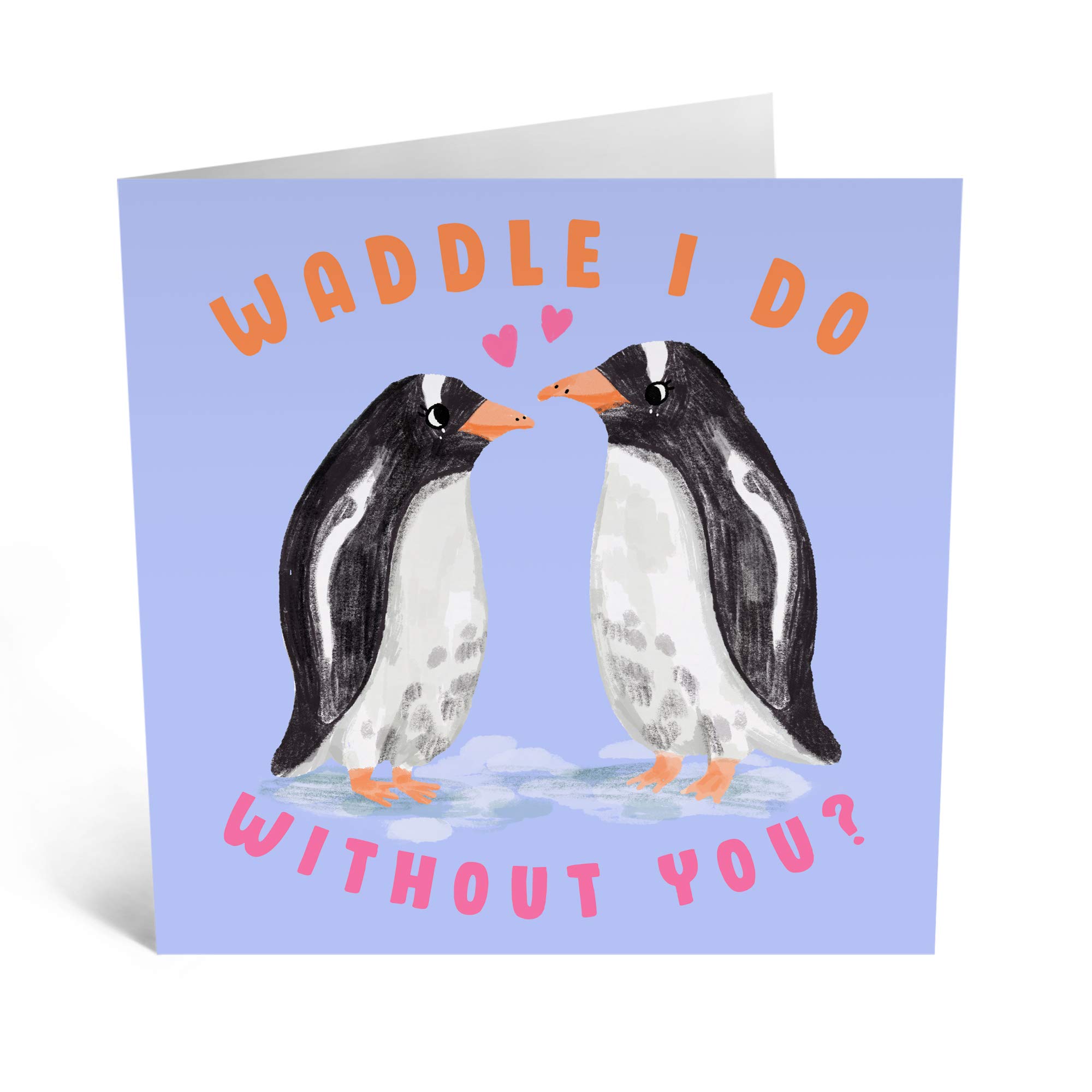 Central 23 - Wedding Anniversary Card For Husband - Waddle I Do Without You - Penguin Valentines Day Card Pun - Love Card For Wife Partner Boyfriend Girlfriend - Vday Gifts - Comes With Stickers