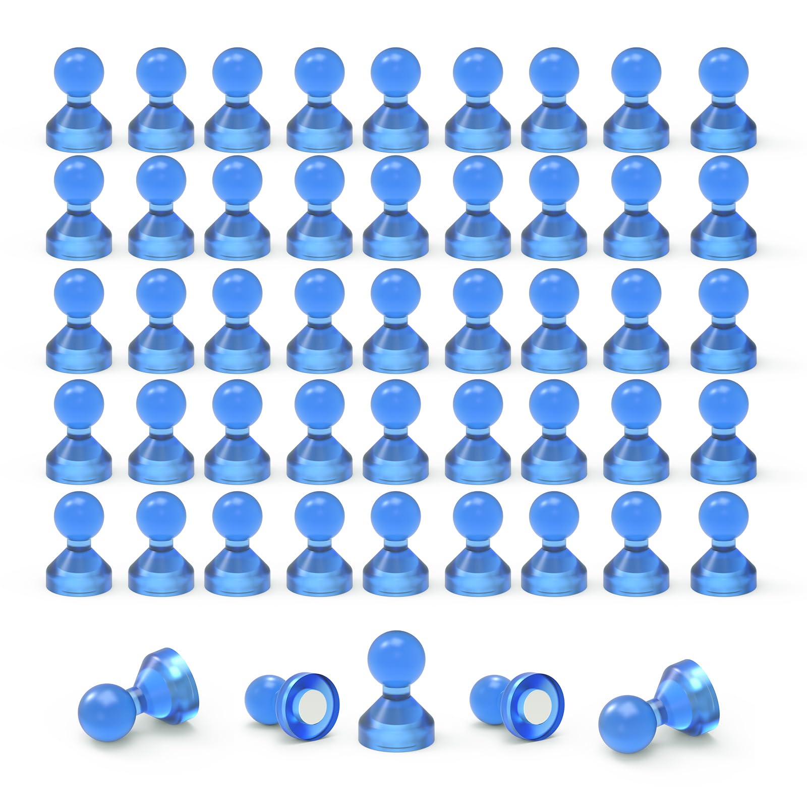 THCMagorilla Magnetic Push Pins Powerful Push Pin Magnets for Fridge Whiteboards Calendars Maps in School & Office Pack of 50,Blue