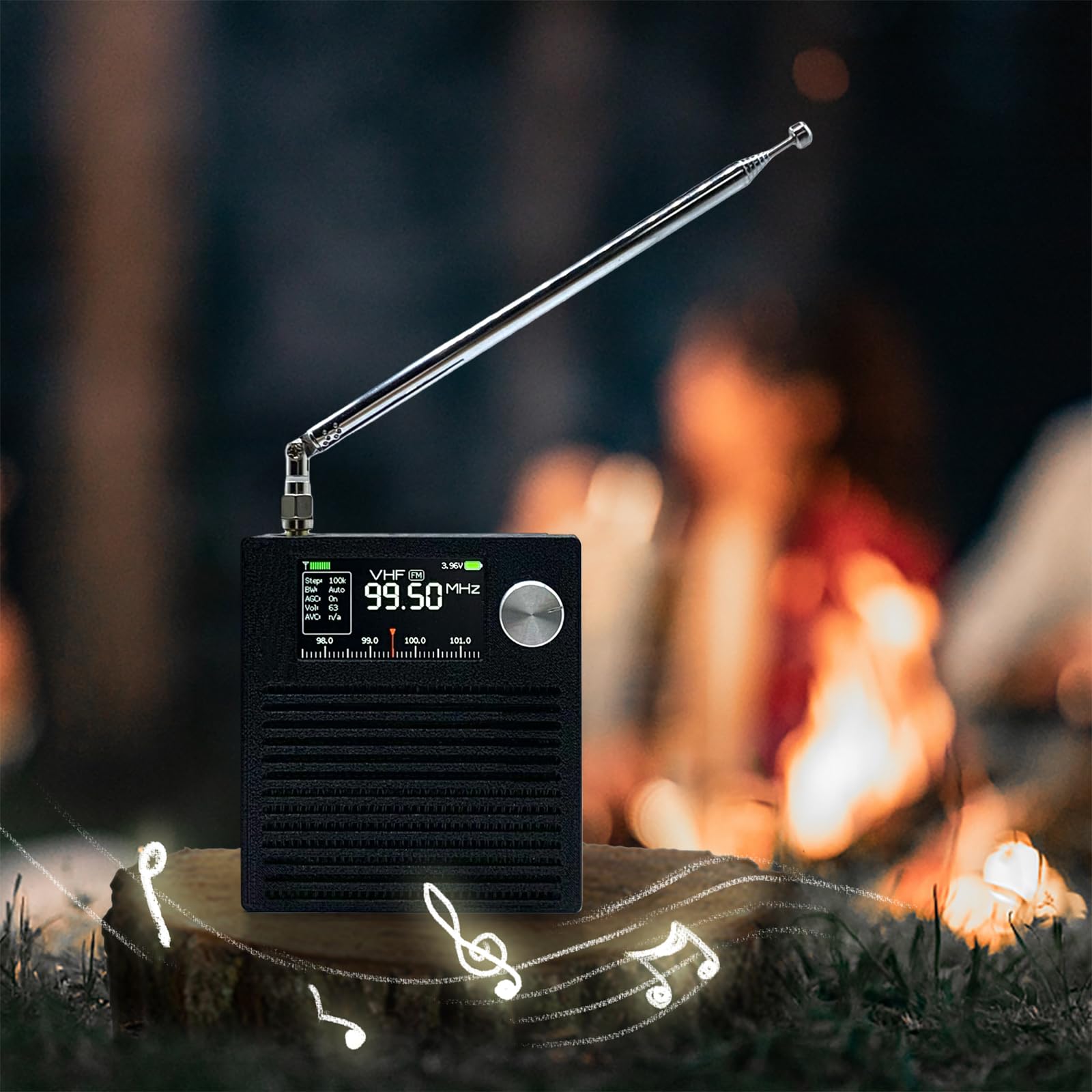 Radio de bolsillo portátil de 3000 mAh batería amplificador circuito con antena para regalos familiares de ancianos en interiores y exteriores, correr, uso de emergencia
