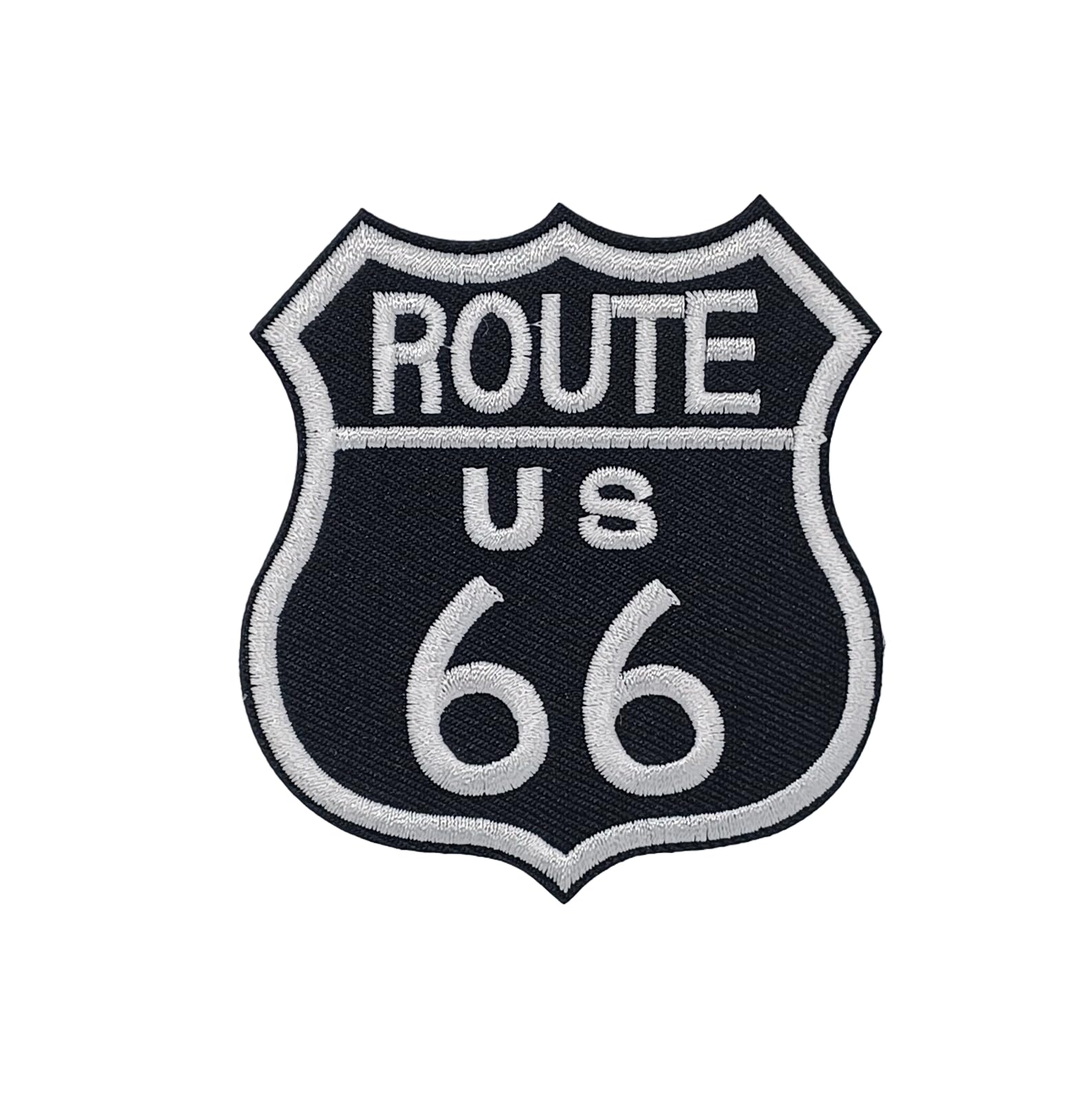 PSL Route US 66 Patch Wikineon Iron on Patches Patches for Jackets Patches for Clothes Mini Patches Embroidered Sew on Patches Iron on Patch Sew on Patch Cool Patches Unique Patches, Black
