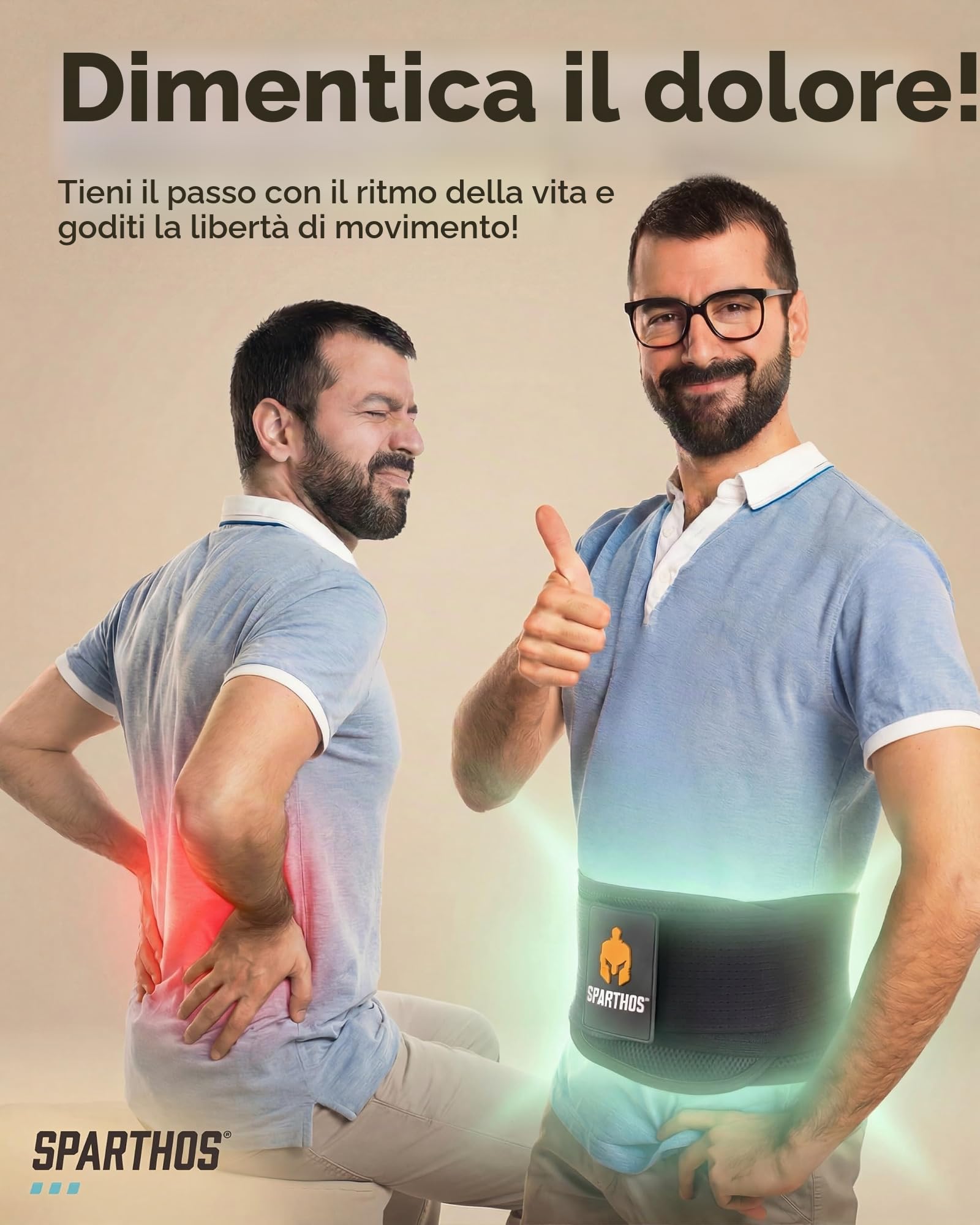 Back Brace di Sparthos - Rilievo immediato per mal di schiena, ernia del disco, sciatica, scoliosi e altro ancora! - Disegno a maglia traspirante con cuscinetto lombare - S