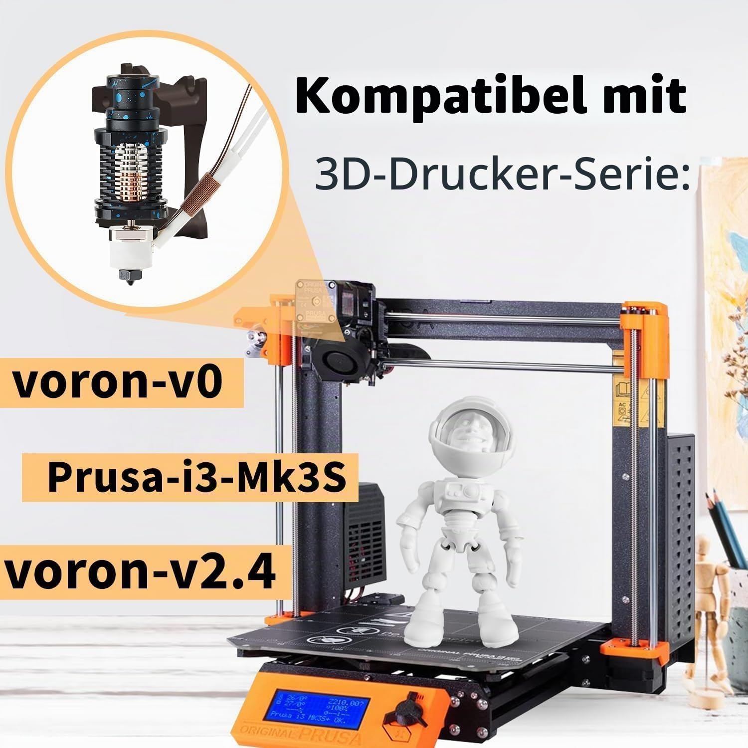 CHC V6 Hotend Keramik Ganzmetall für Voron 2.4 Prusa i3, von SAPLUSREPRAP