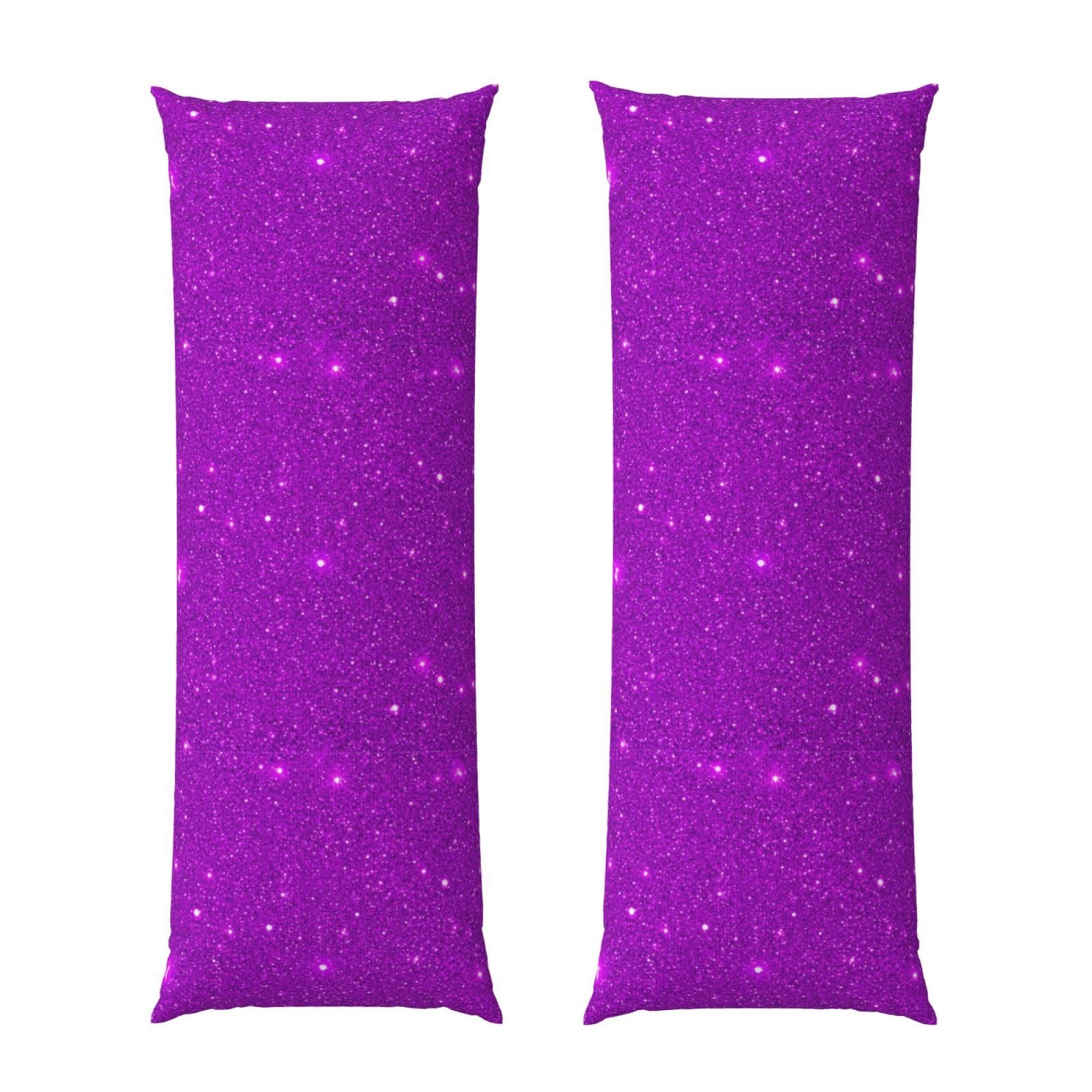 Long Pillow Cover 20x54 Inch, Purple Glitter Sparkle Texture, Premium Quality Body Pillowcase with Hidden Zipper, Soft Breathable for Men Women Bed Sofa