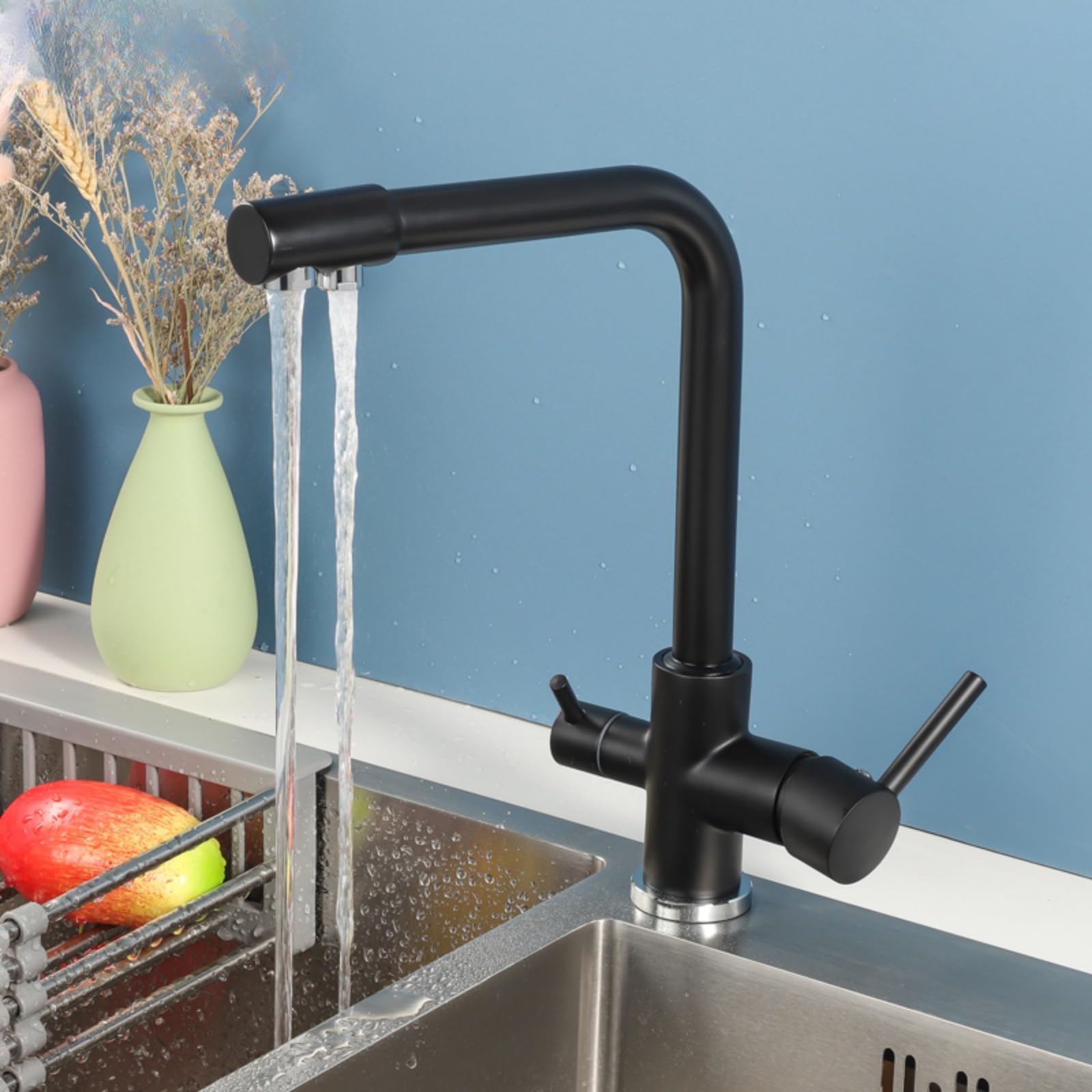 Robinet évier laiton doré haute qualité avec filtre à eau intégré durable