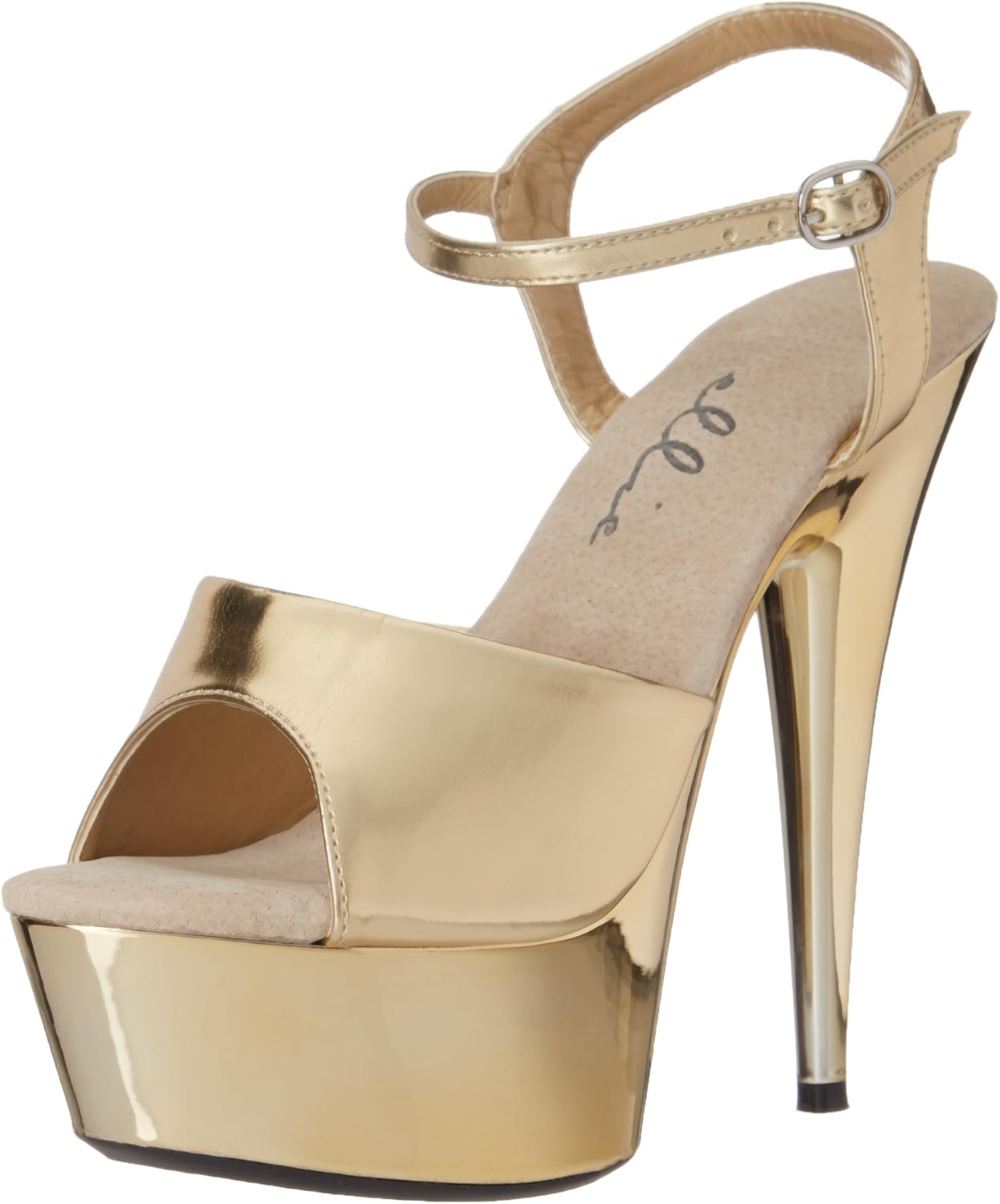 Ellie Shoes Women's 609-CHROME, Gold, 8 B US