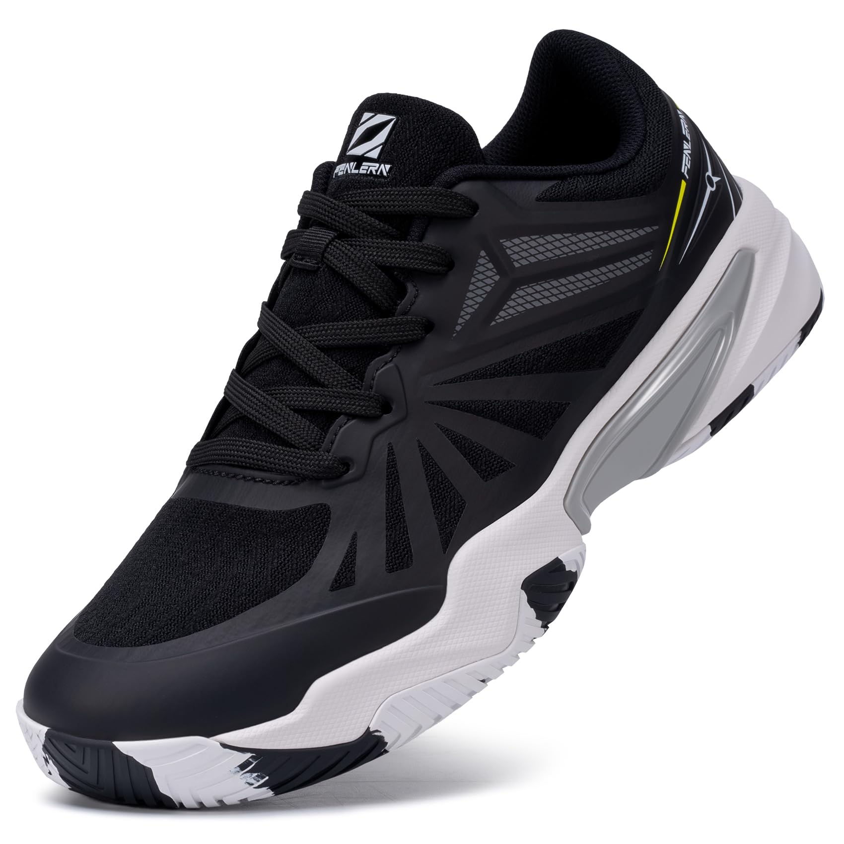 FENLERN Tennis Shoes for Men Wide Width Non Slip Pickleball Racquetball Shoes Arch Support Athletic Court Shoes Breathable