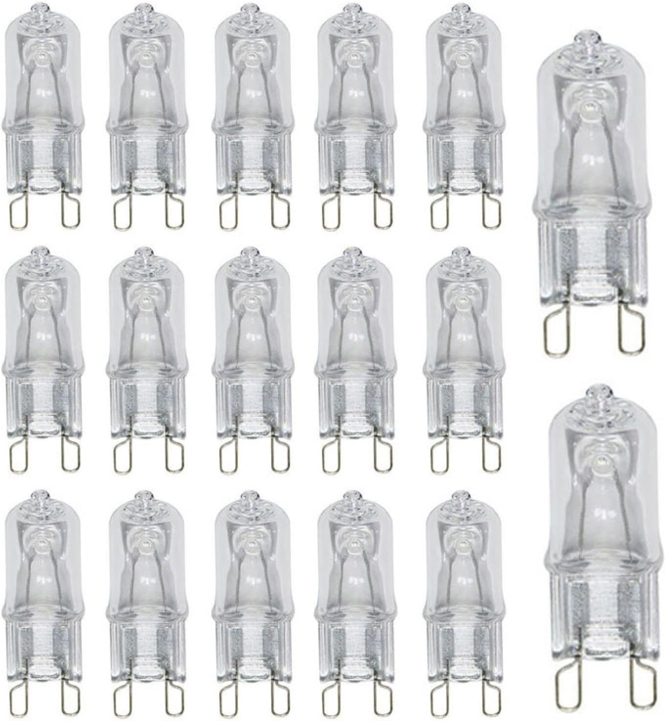 Transparent G9 Halogen Lamp 110V 20W 40W G9 Halogen Bulb 110V 60W Warm White Dimmable Capsule Light Bulbs 20Pc 40W