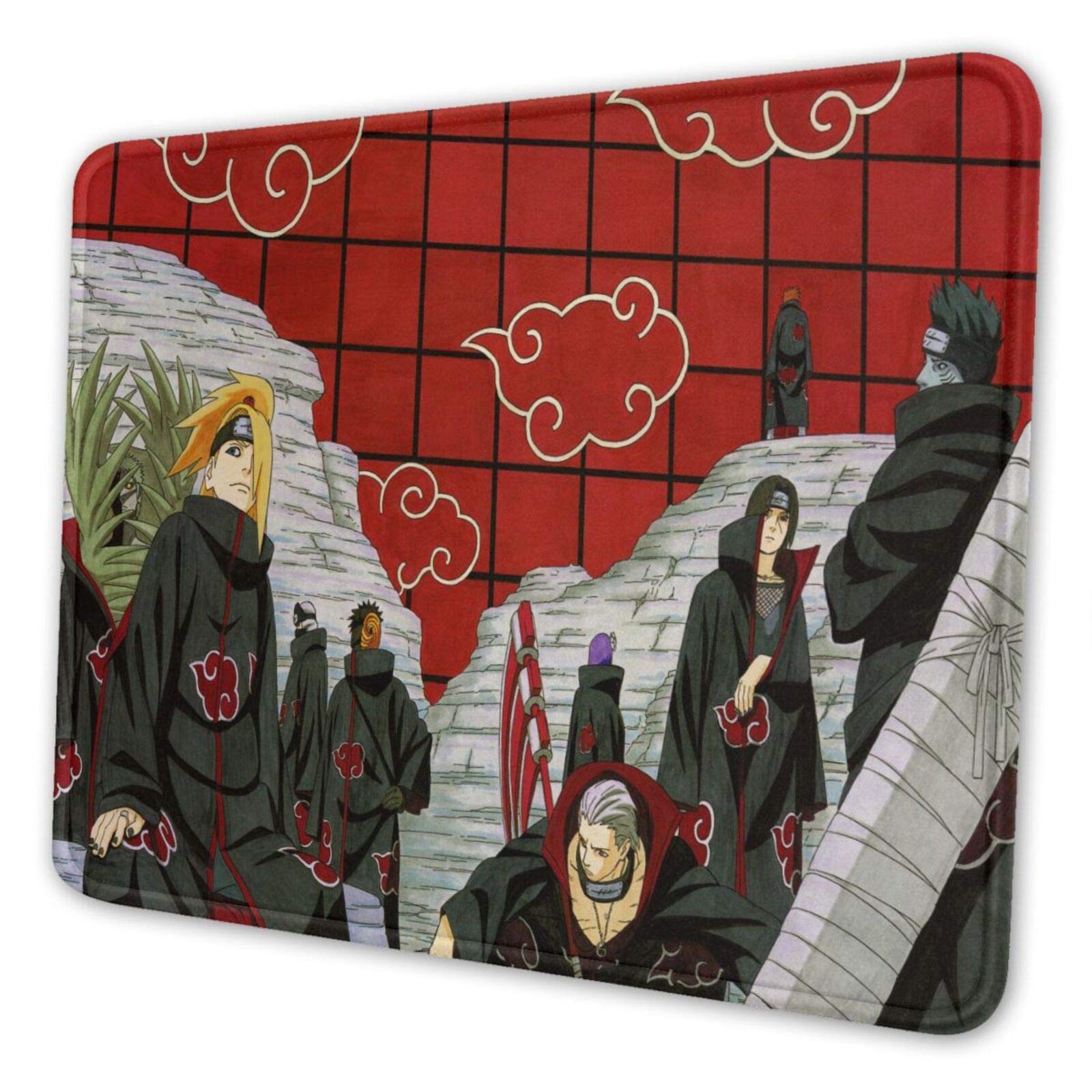Anime Naruto Akatsuki Gaming Mouse Pad with Stitched Edge Gamer Mouse Mat Non-Slip Rubber Mousepad for Computer Laptop Office Desk 10 x 12 Inch
