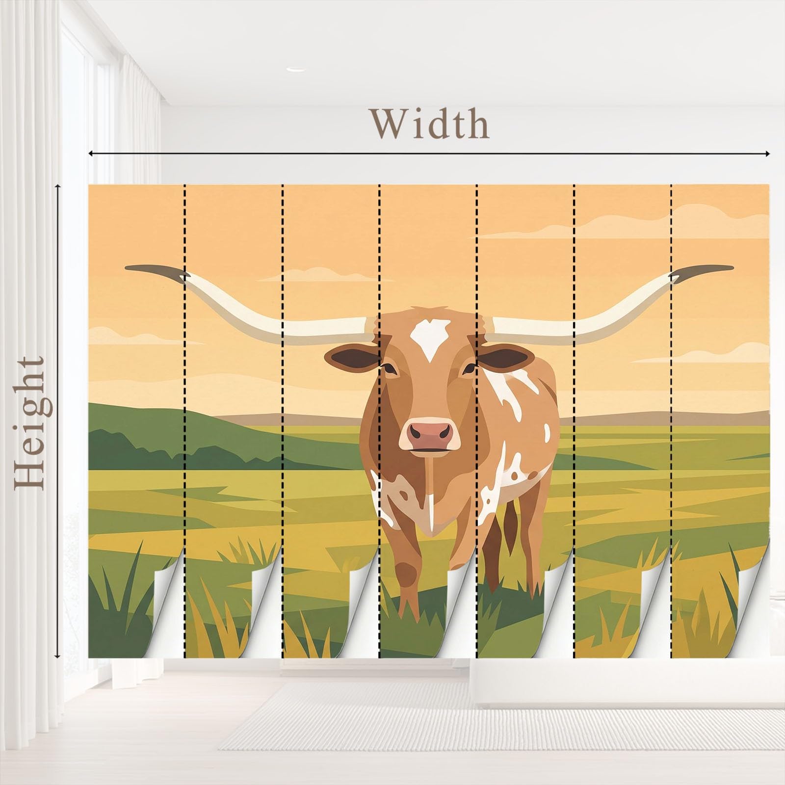 Tapete Amerikanisch Landhausstil Tiere Fototapete Kuh 400 x 280 cm