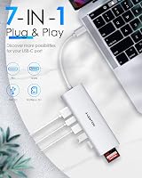 LENTION USB C Hub 4K HDMI Adapter - 100W Töltés, USB 3.0, SD/TF Kártyaolvasó - MacBook Pro/Air, Surface Kompatibilis - Thunderbolt 3/4 Csatl 2
