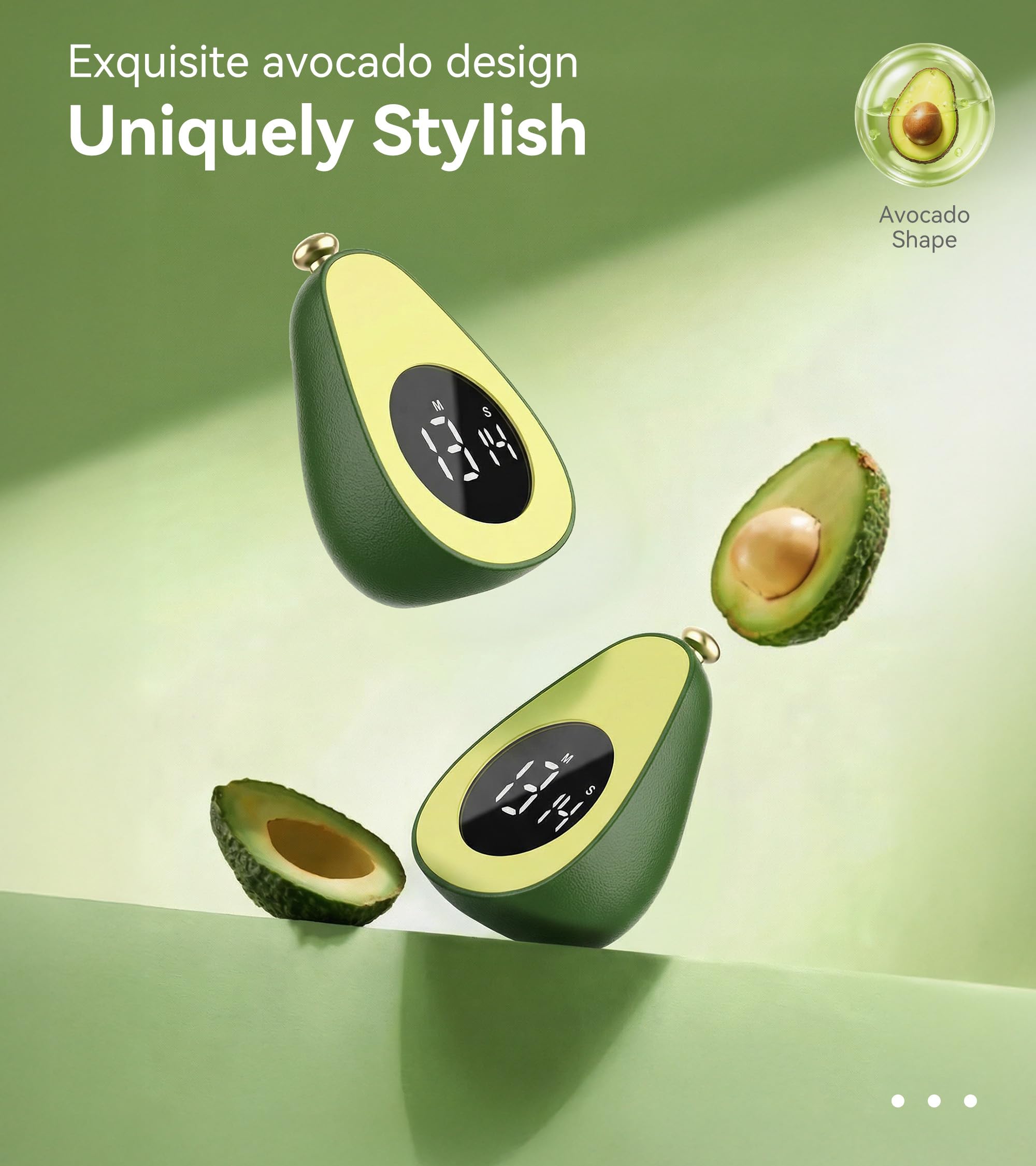 Avocado Digitaler visueller Timer für Kinder, Töpfchentraining-Timer für Kleinkinder, Avocado