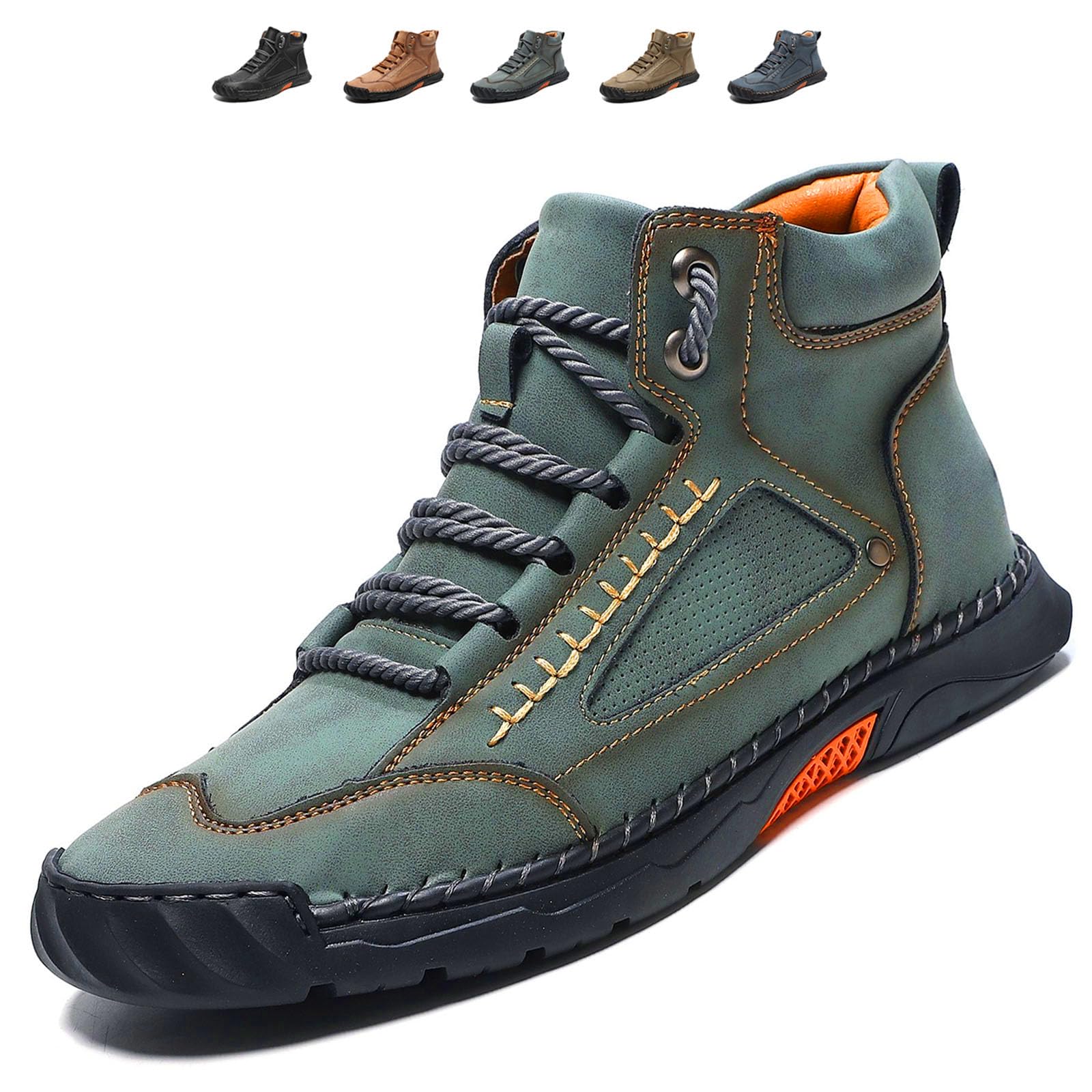Botas ortopédicas cómodas de cuero para hombre hechas a mano
