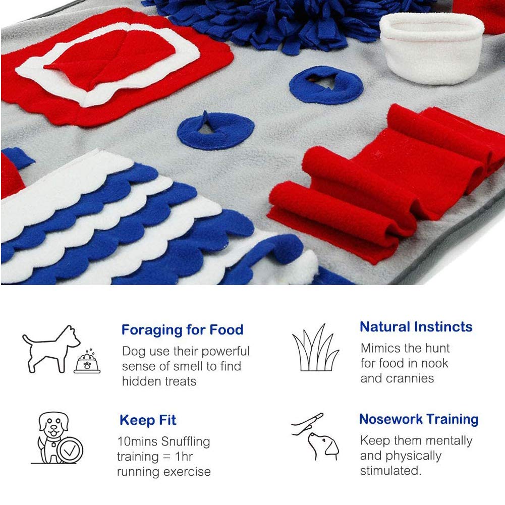 Schnüffelteppich Hund,Waschbar Faltbar Schnüffelrasen, Schadstofffrei Trainingsmatte Futtermatte Schnüffeldecke Für Haustier Hunde Katzen, Interaktive Spieltrainingsdecke Dog Puzzle Toys,C