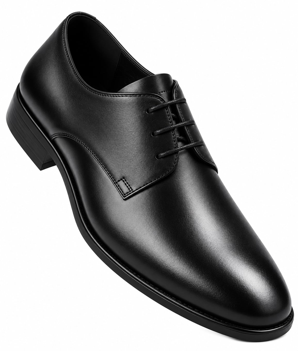 Men's Genuine Leather Oxford Formal Shoes | Premium Black Lace-Up Dress Shoes | Cushioned Comfort | Office, Wedding & Business Wear (UK Footwear Size System, Adult, Men, Numeric, Medium, 6)-image-9