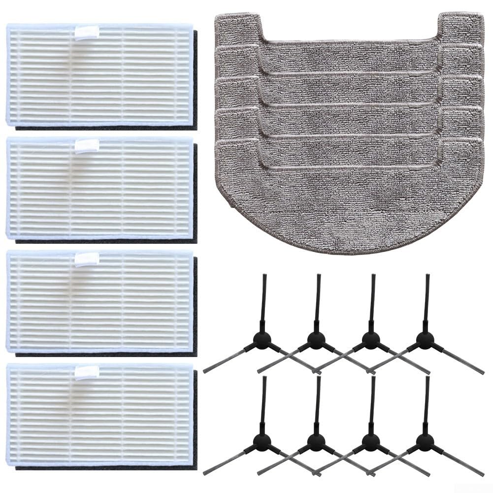 Kit D'accessoires Pour Roborock Q7 L5/Q7 L5+/Q7 M5/Q7 M5+ Robot Aspirateur, Pièces De Rechange Avec 1 Brosse Principale, 2 Filtres, 6 Brosses Latérales, 4 Tampons De Nettoyage, 1 Brosse De Nettoyage