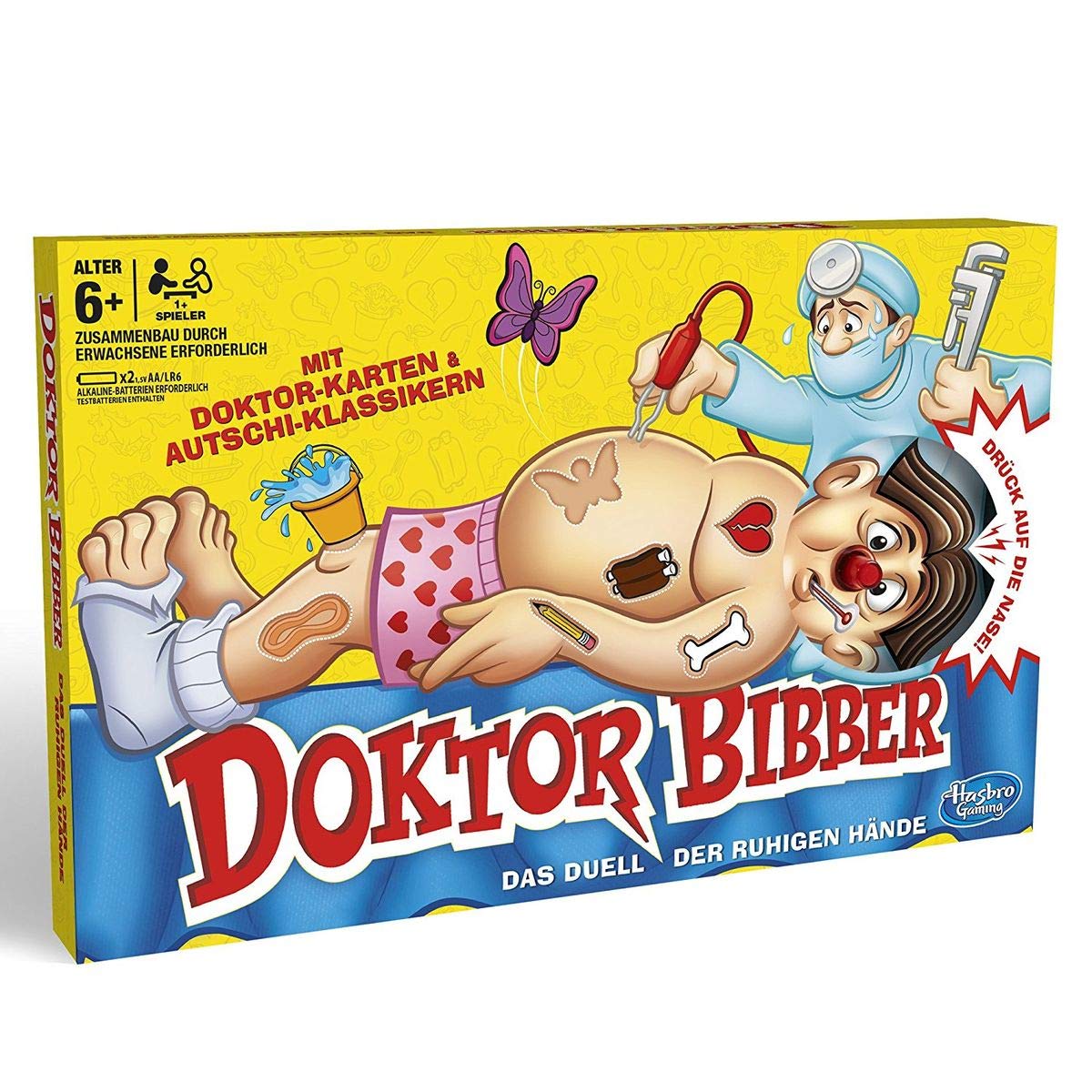 Hasbro Gaming Dottor Bibber - Gioco da tavolo elettronico con carte e succhiatore, gioco da tavolo per bambini dai 6 anni in su, per 1 o più giocatori, regalo per bambini