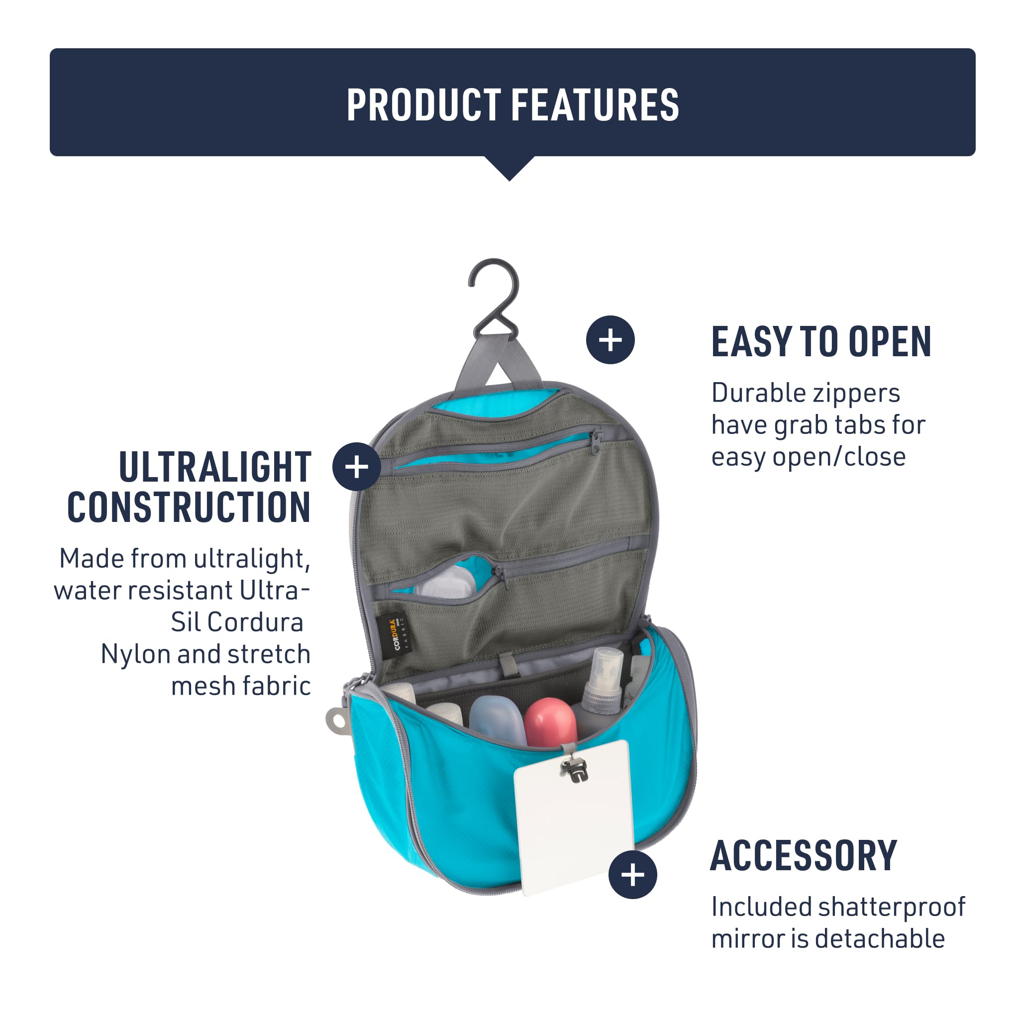 Sea to Summit TravellingLight - Neceser Colgante Organizador de Viaje para Hombres y Mujeres, Gris Peltre., S, Talla S:
