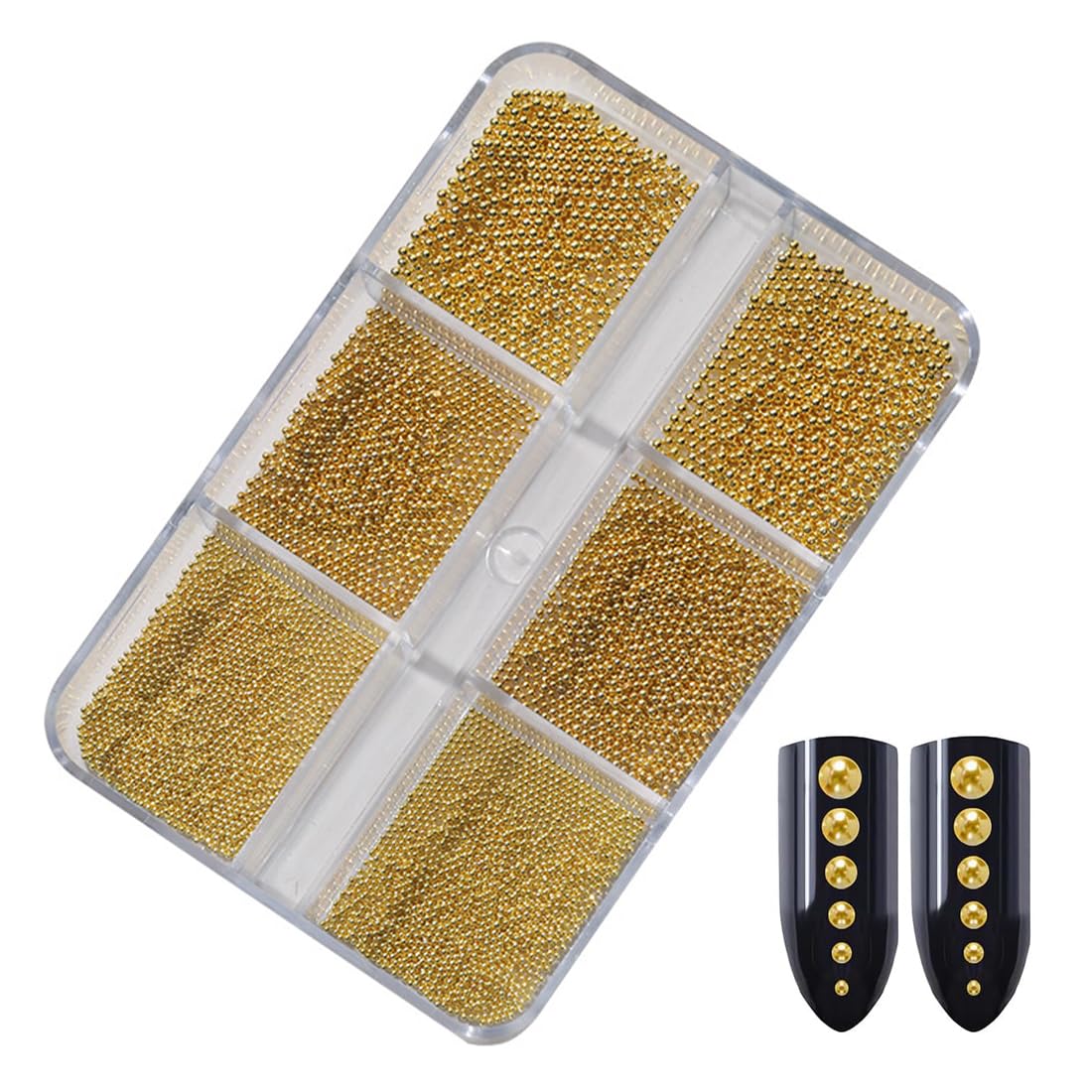 1 Pièce Or Perle Nail Charms Pearls Caviar Strass Ongle Nail Art, Strass Ongle Nail Art, Mini Nail Caviar Beads pour Bijoux Ongles, Charms Ongles