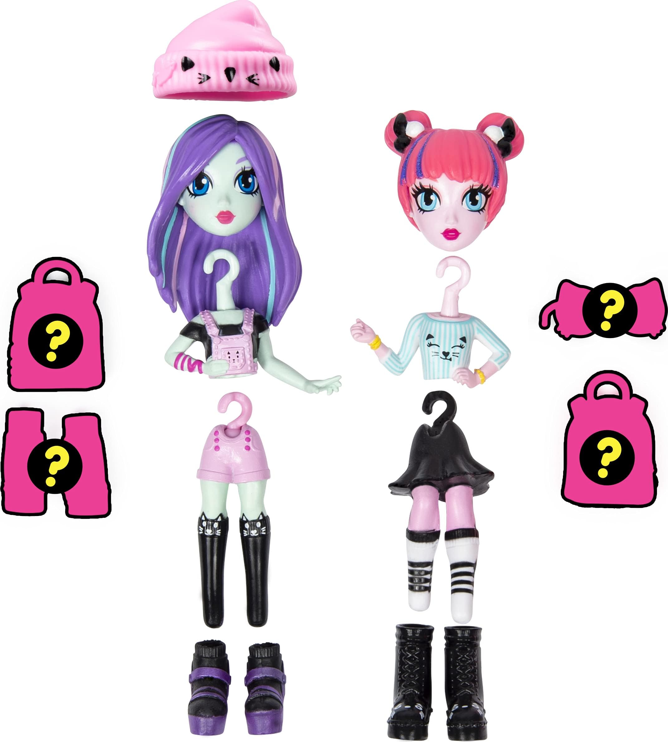 Off the Hook Style BFFs, Brooklyn & Alexis (Concert), 4-inch Small Dolls with Mix and Match Fashions and Accessories, for Girls Aged 5 and Up