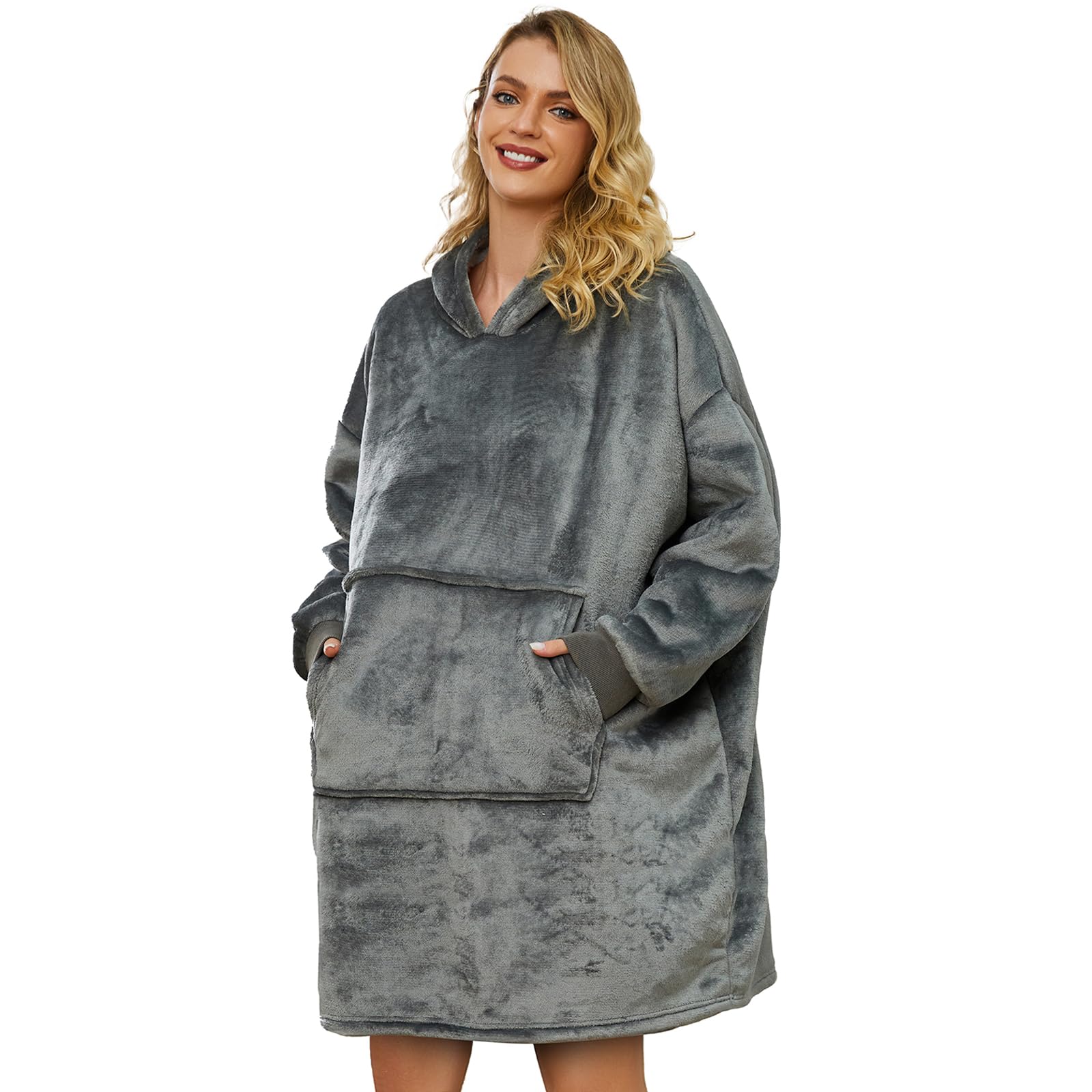 Blanket Hoodie,Ultra Soft Warm Oversized Blanket Hoodie with Big Pocket, One Size Fits All Wearable Blanket for Girls Adults Men Boys