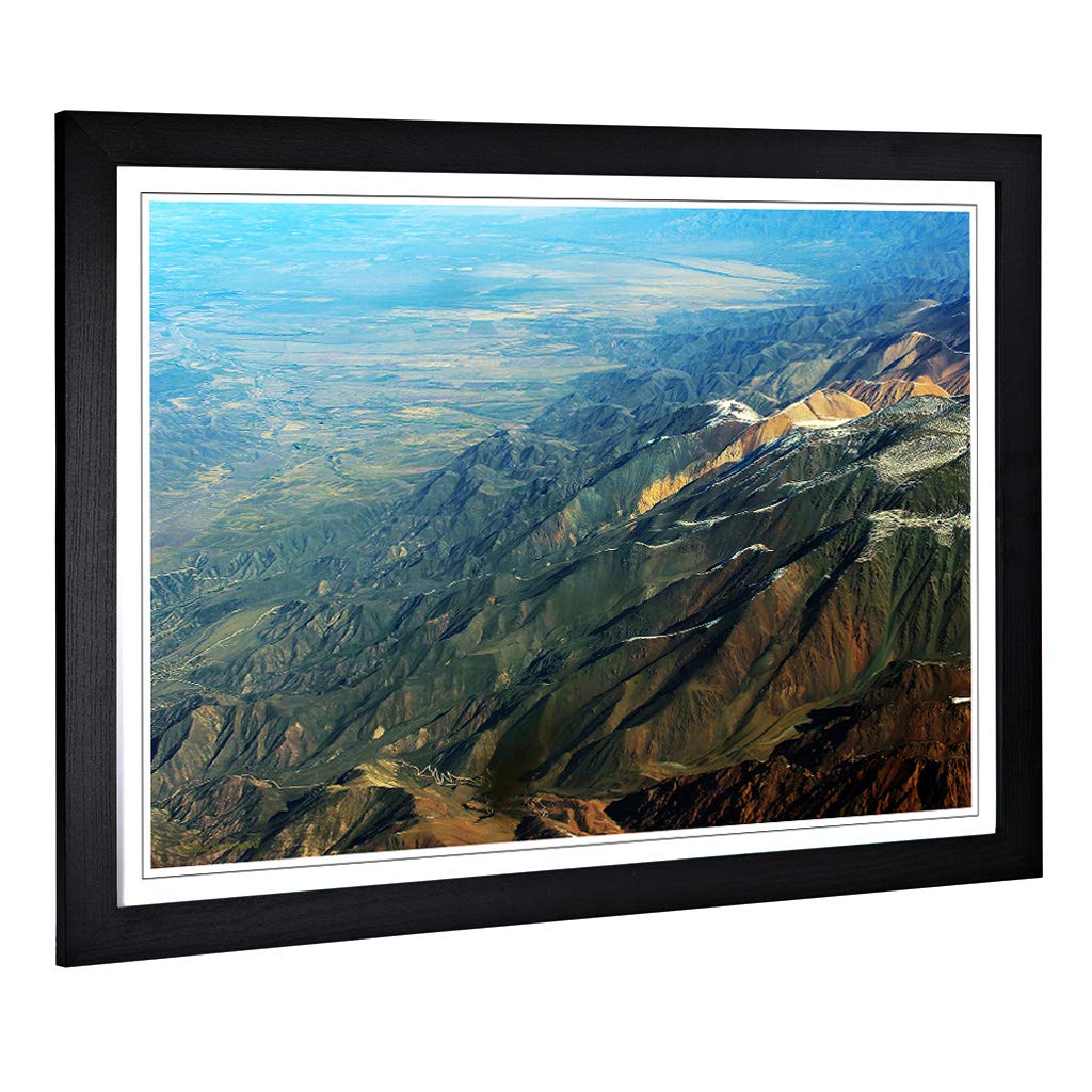 Big Box Art Framed Print of Landscape Andes Mountains Argentina Chile Design | Wall Art Picture | Home Decor for Kitchen, Living Room, Bedroom, Hallway, Black, A2 / 24.5x18 Inch / 62x45cm