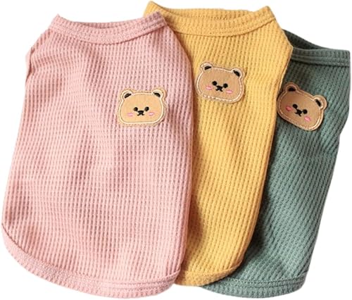 Camisetas de algodón para perros y gatos, suaves, transpirables, elásticos, sin mangas, para perros medianos y pequeños