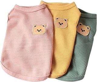 Cotton Dog Shirt Summer Lightweight Pet T-Shirts Soft Breathable Stretchy Cats Dogs Tee Shirt Sleeveless Vest Dog Apparel for Medium Small Dog Clothes