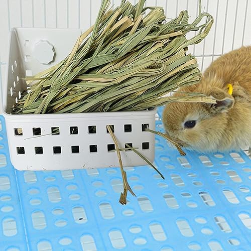 Miniatura 13 de kathson Comedero de heno para conejos, soporte de heno para conejillos de indias, estante de heno de plástico para conejos y animales pequeños
