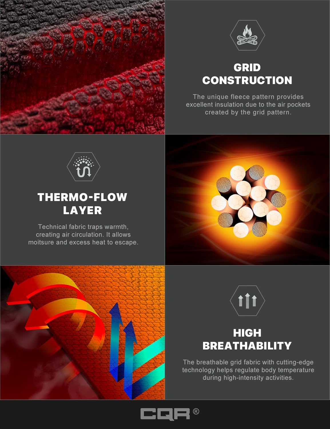 CQR Men's Full-Zip Tactical Jacket, Soft Warm Military Winter Fleece Jackets, Outdoor Coats with Zipper Pockets - Image 9