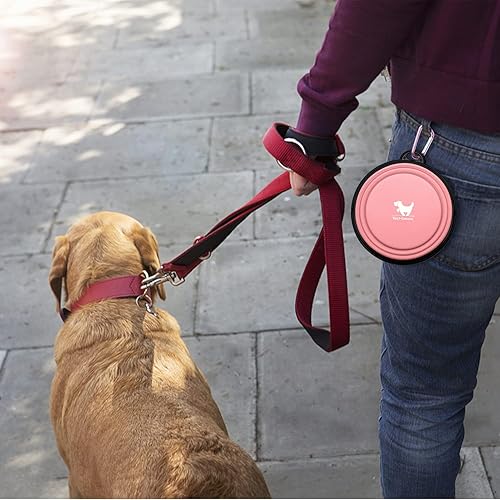 Miniatura 10 de Tazones plegables para perros, para viajes, 2 unidades de fuente de agua portátil para perros, gatos, mascotas, plato de agua plegable para viajar,