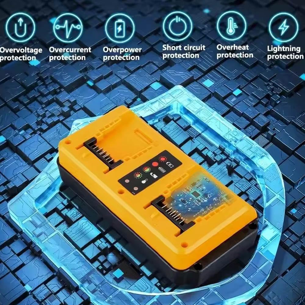 Cargador de batería de doble puerto de 20 V máximo de repuesto para Dewalt, compatible con baterías Dewalt de 12 V-20 V, cargador de 2 puertos de carga rápida para herramienta eléctrica (2 puertos)