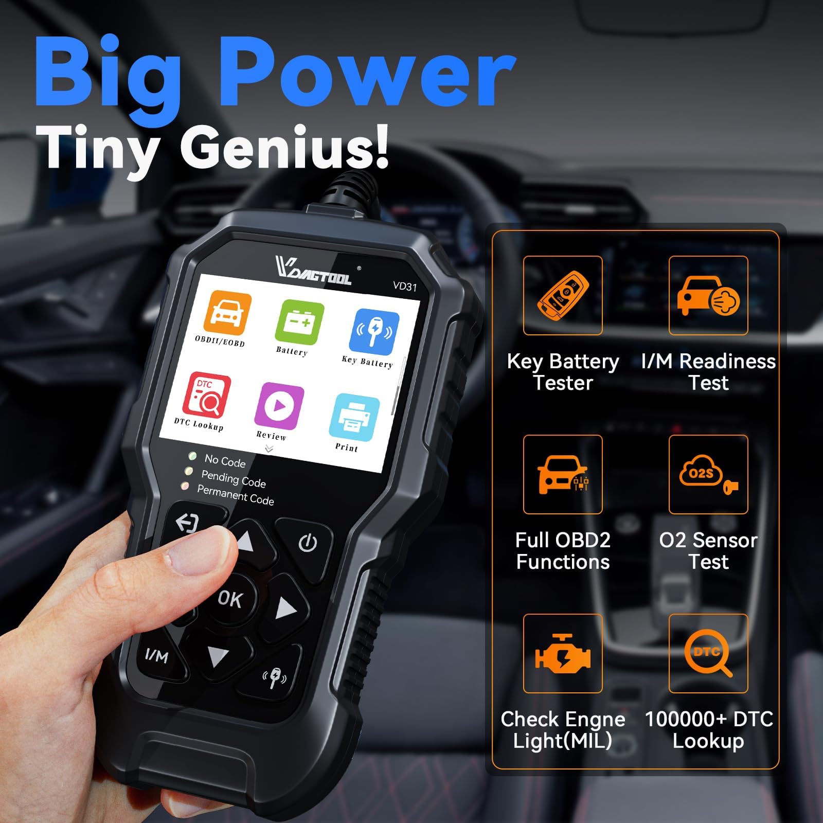 Pasuidu OBD2 - Lector de códigos universal para coche