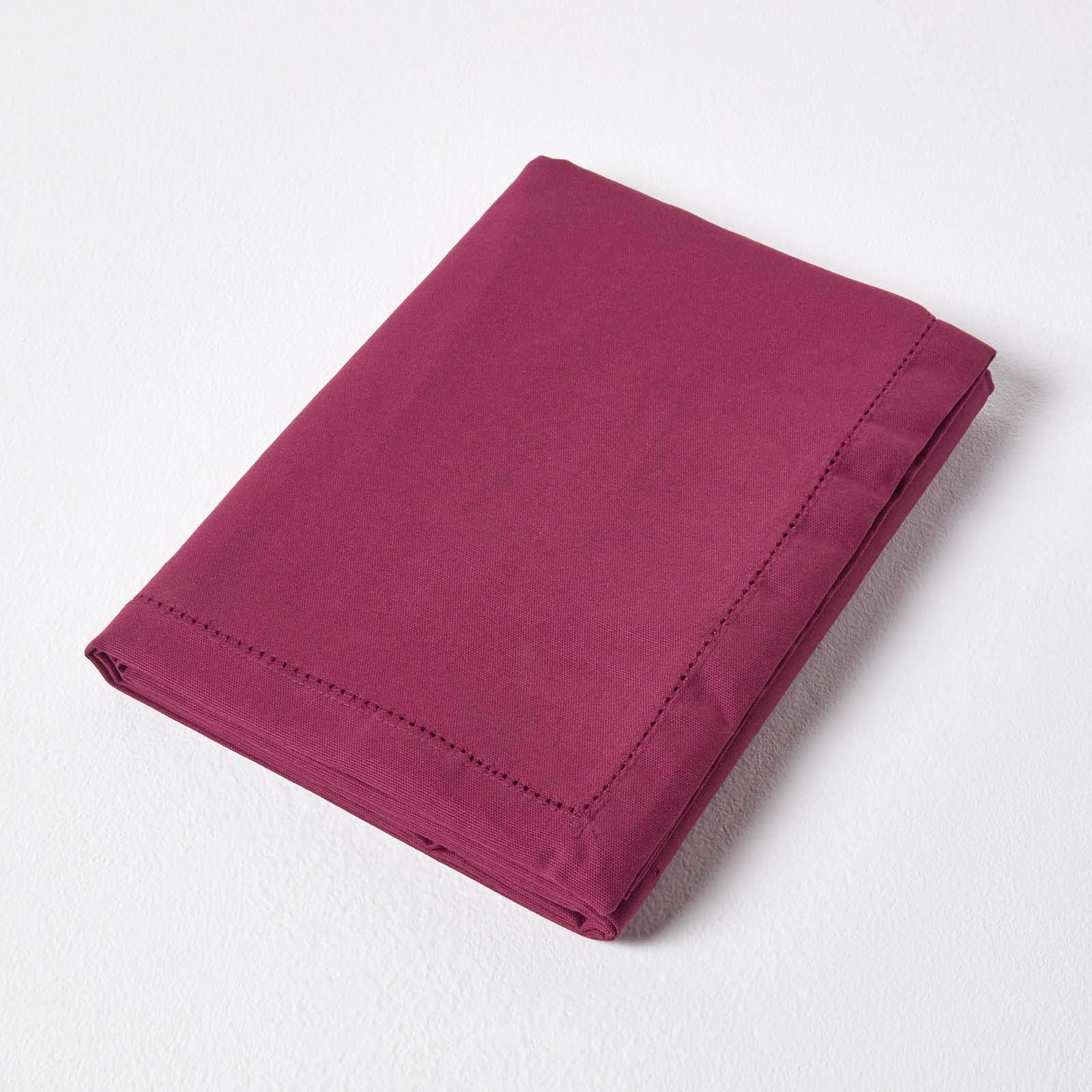HOMESCAPES Tovaglia in cotone rettangolare 178x300 cm - 100% cotone, lavabile in lavatrice - prugna