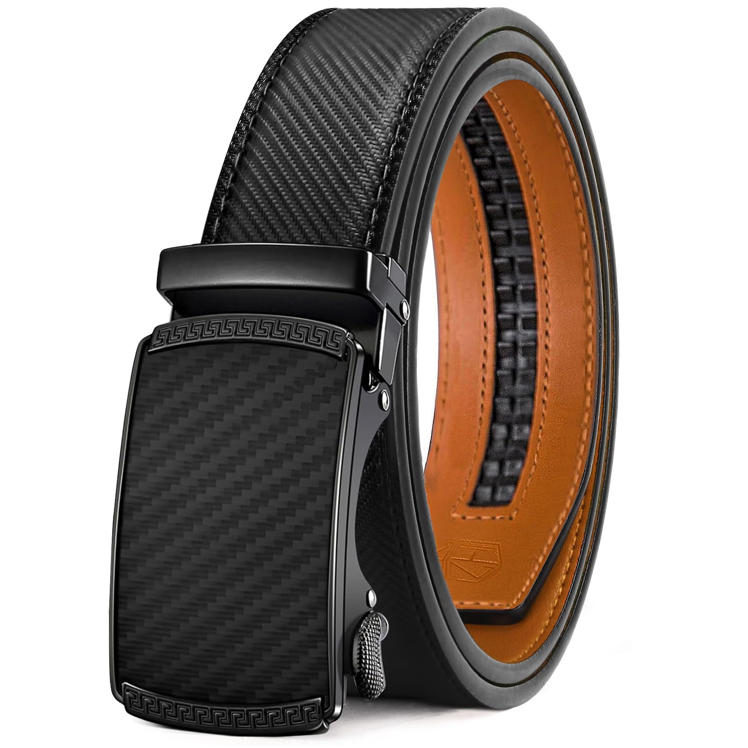 ZitahliBelt Men, Ratchet Belt Dress with 1 3/8" Premium Leather,Slide Belt with Easier Adjustable Automatic Buckle