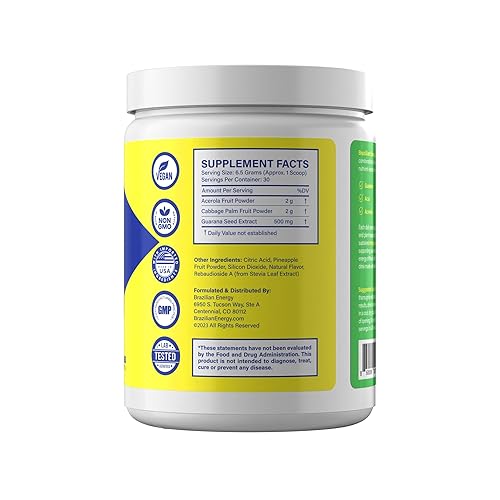 Miniatura 7 de Superalimento de Guaraná Energy con Acai y Acerola, Alto en Antioxidantes y Cafeína Natural (30 Porciones) - Brazilian Energy
