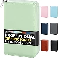 Vista 17 de Sooez Organizador profesional de cuero para libros de tarjetas de visita, folleto de tarjetas de crédito de capacidad para 240 unidades, soporte