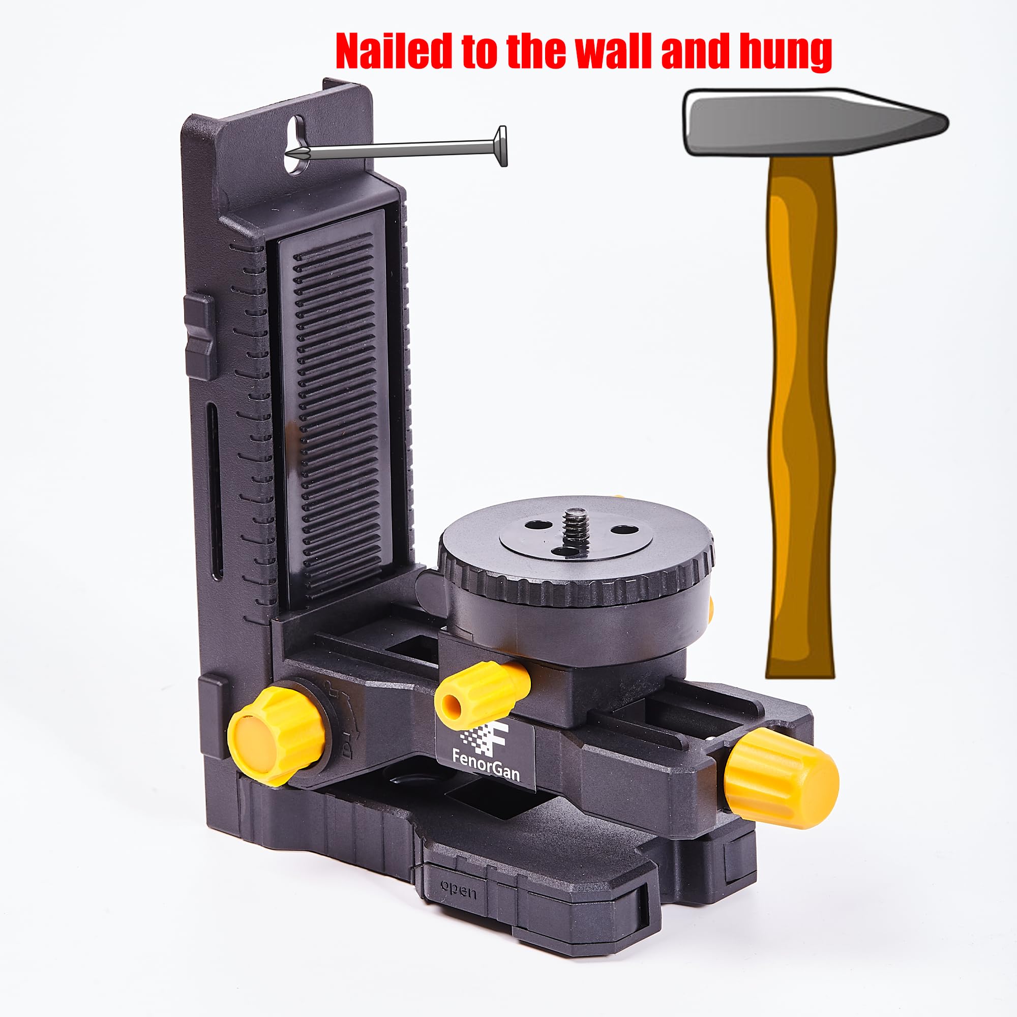 Kit de accesorios de nivel láser FenoGan base de 360°, soporte de estabilidad de base mejorado, con interfaz roscada de 5/8 pulgadas, base giratoria magnética multifuncional con ajuste de ángulo de