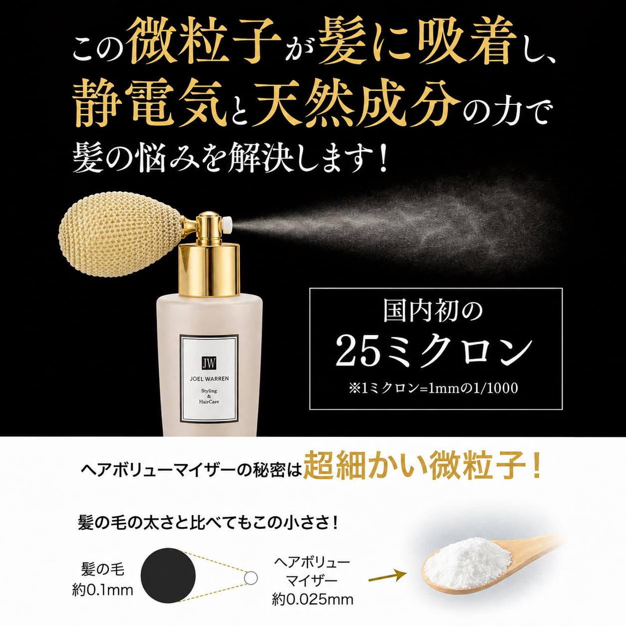Amazon.co.jp: JOEL WARREN ヘアボリューマイザー | ペタンコ髪や