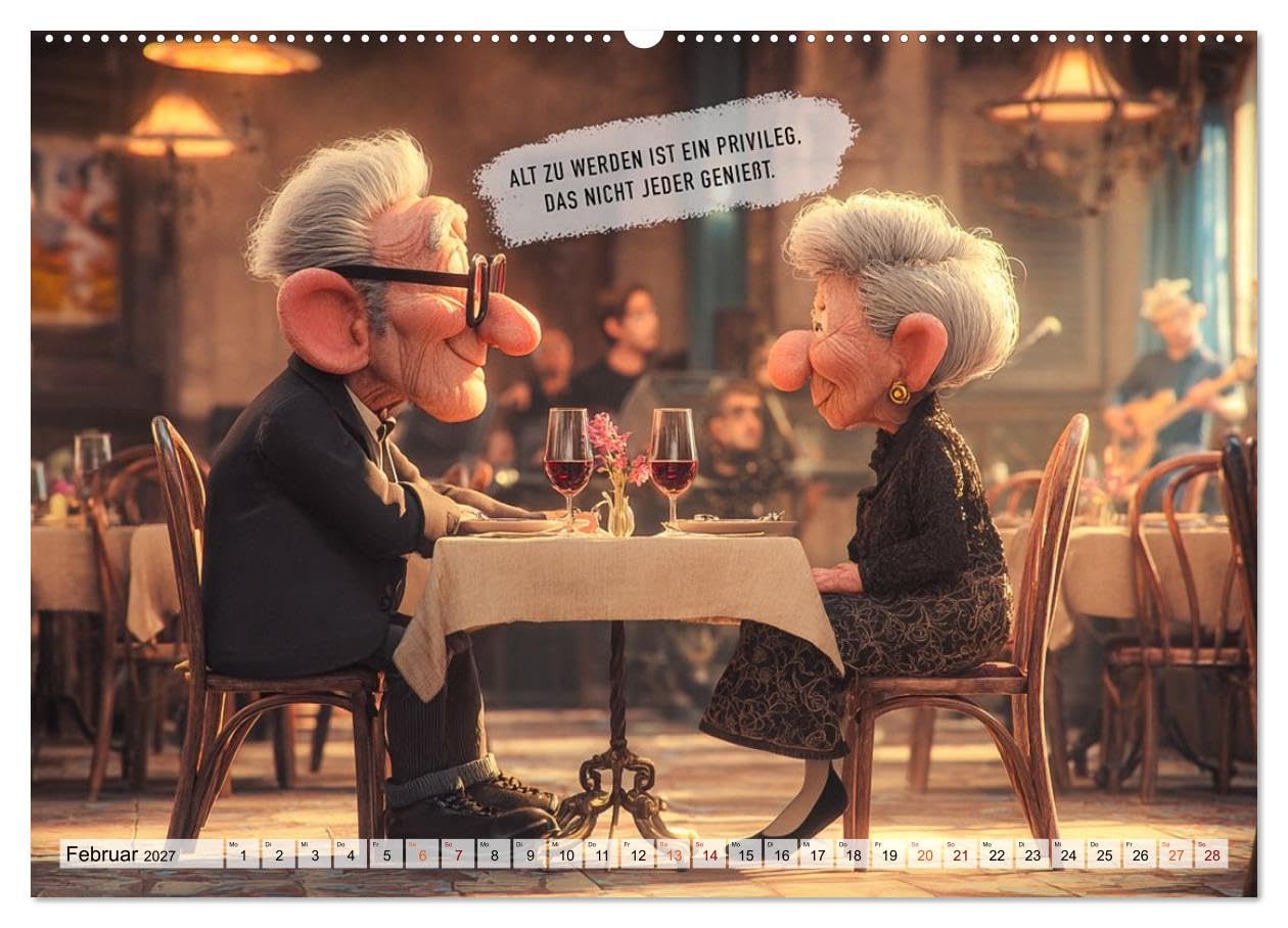 Oma und Opa - Sprüche über das Alter (Wandkalender 2027 DIN A2 quer), CALVENDO Monatskalender: Ein Kalender voller humorvoller Sprüche über das Älterwerden und das Leben. (CALVENDO Menschen)
