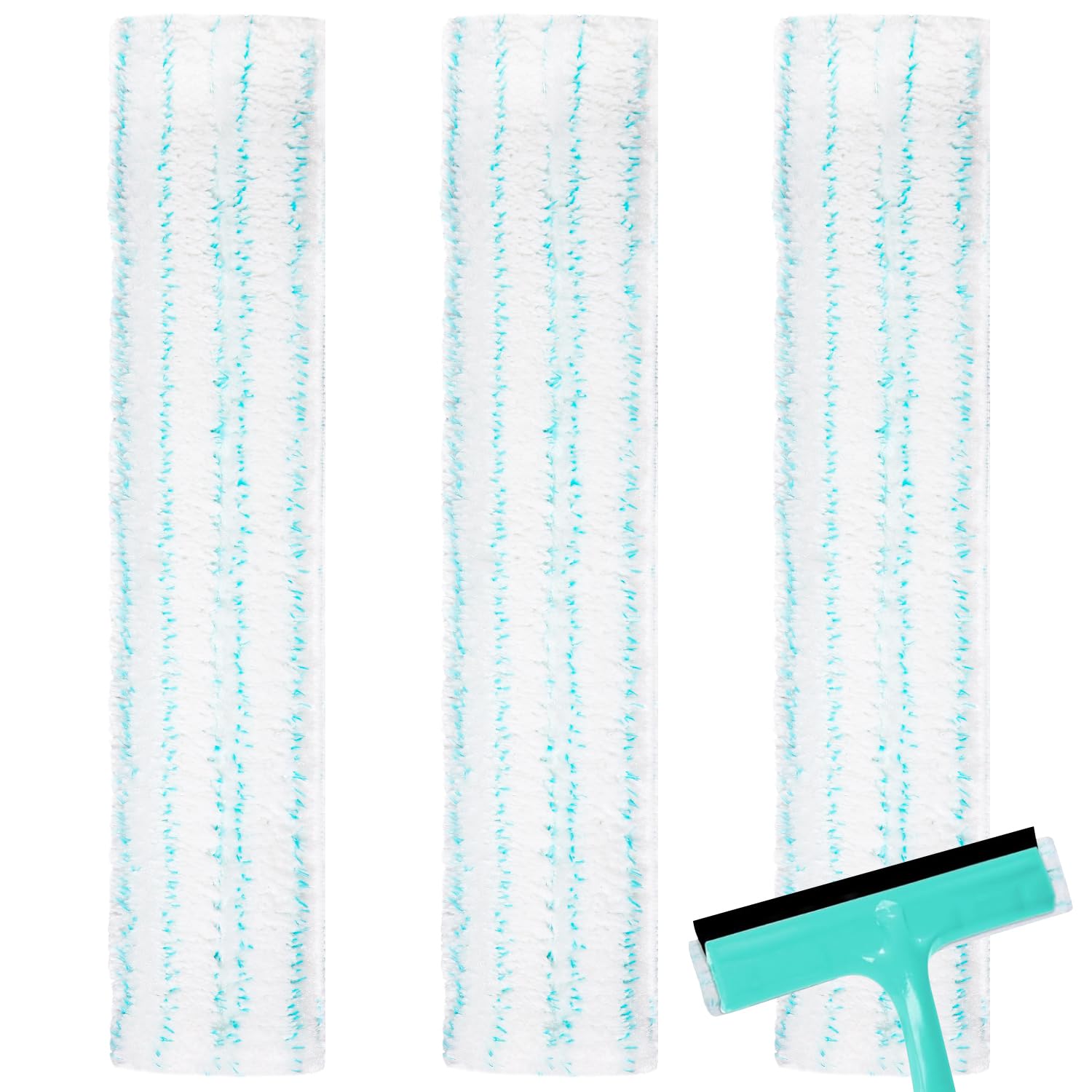 Pack of 3 Window Wiper Replacement Pads for Leifheit Window Wiper Window & Frame Cleaner L, Squeegee Pad, Microfibre Replacement Cover, Compatible with Leifheit Window Wiper