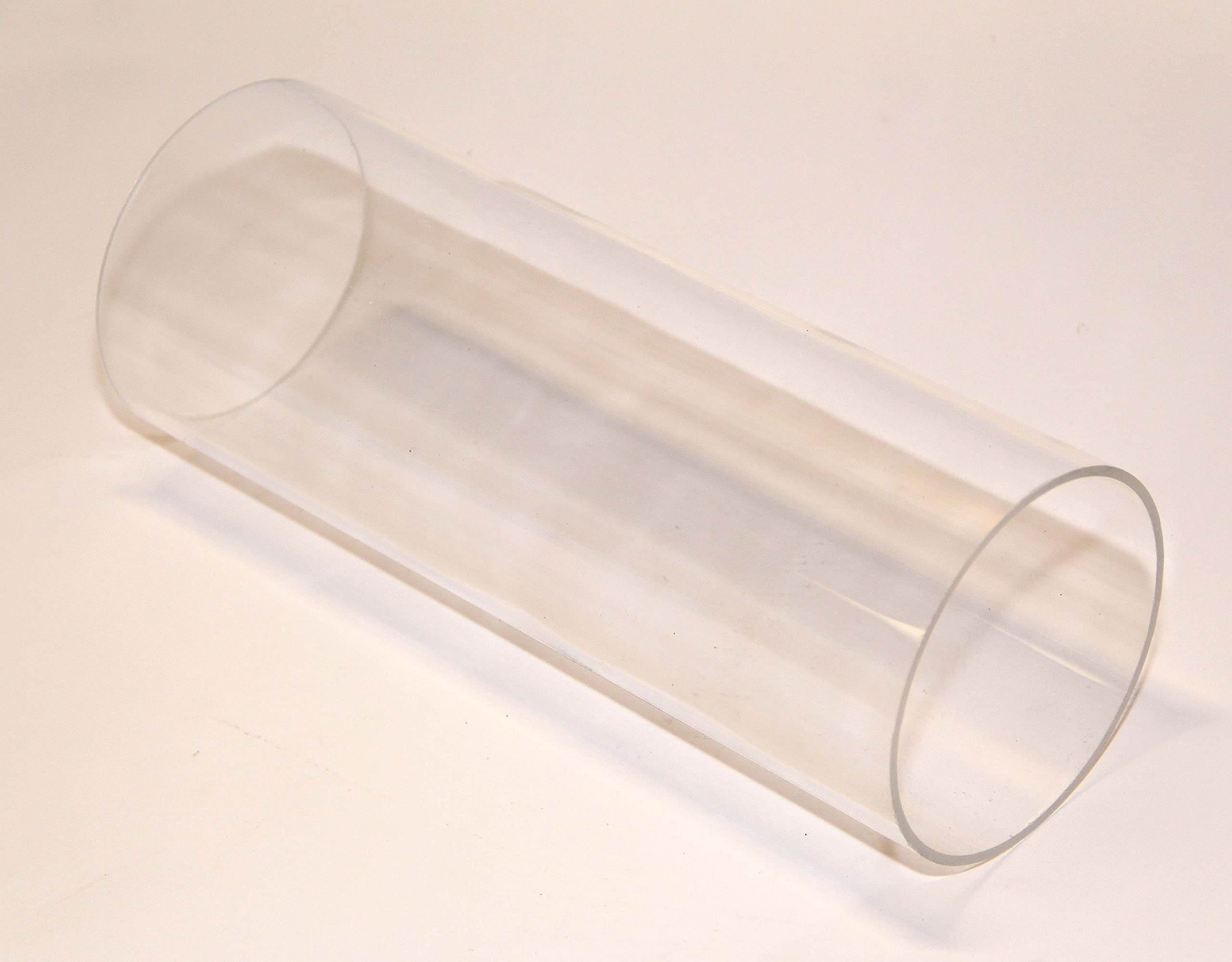 Clear Transparent acrylic Plastic Pipe tube 4.5" OD 114 mm 1 footlong For sch 40 4" PVC fittings