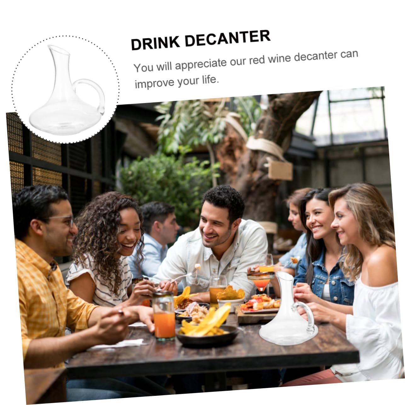 VALICLUD 1pezzi Decanter Per Bevande in Vetro Distributore Whisky Con Design Manubrio Decorazione Per Bar e Regalo
