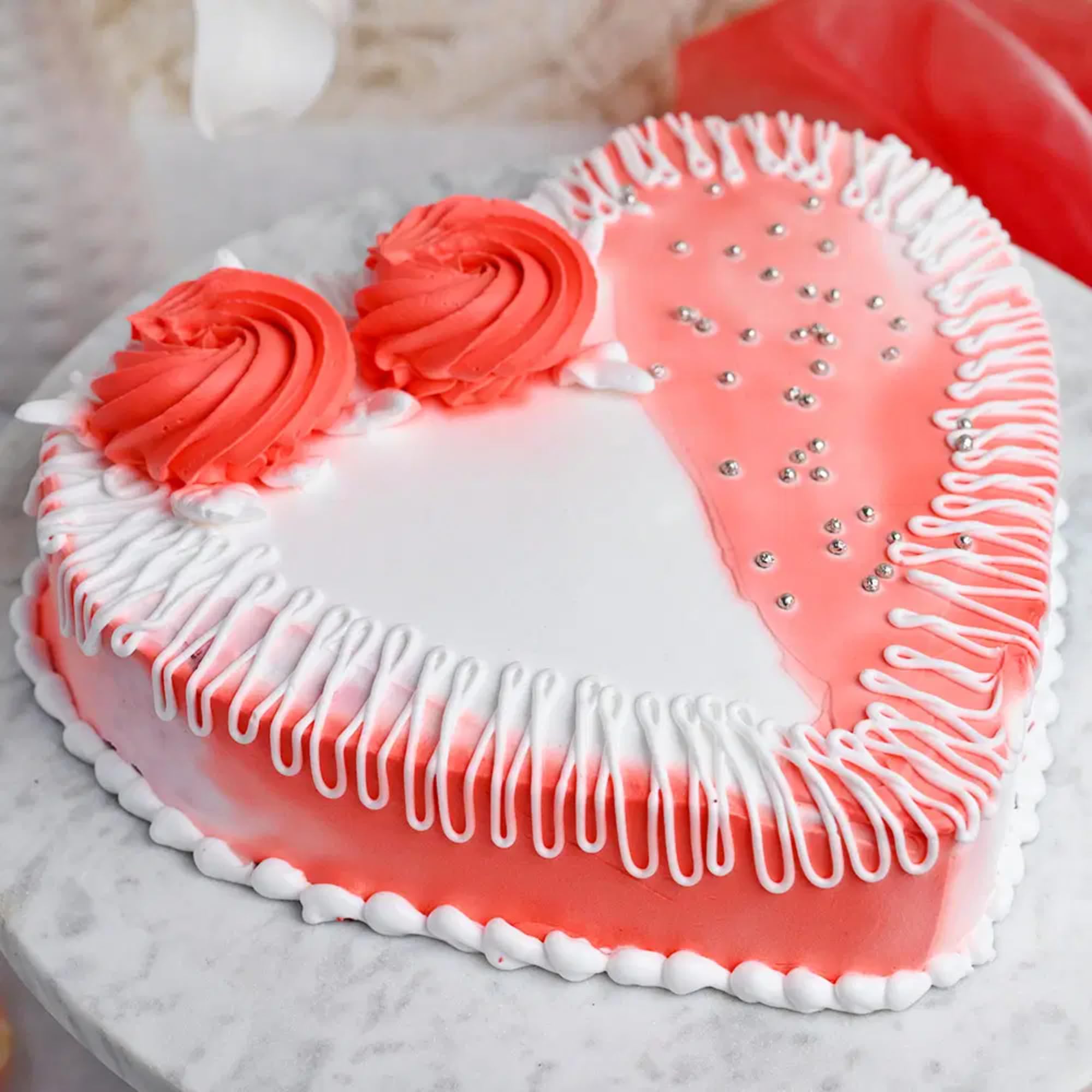 Bakingo 500g Delicious Silky Smooth Fresh Strawberry Cream Heart Shape Cake For Birthday & Anniversary Cake, Valentine Day Cake For Boyfriend, Girlfriend, Husband & Wife (Same Day Delivery)-image-32