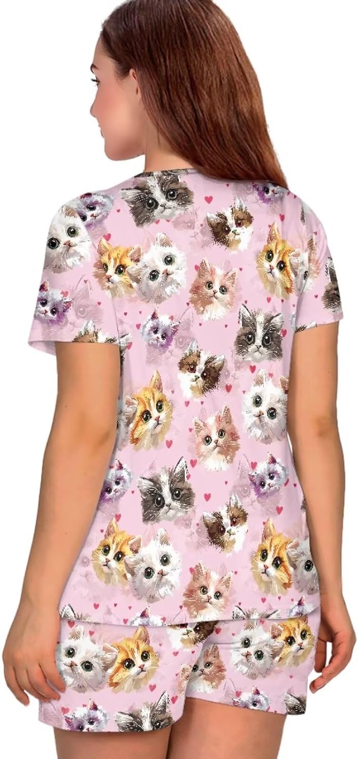 Postpartum Pajamas for Women, Soft Breastfeeding Sleepwear Summer Nursing Pajama for Home