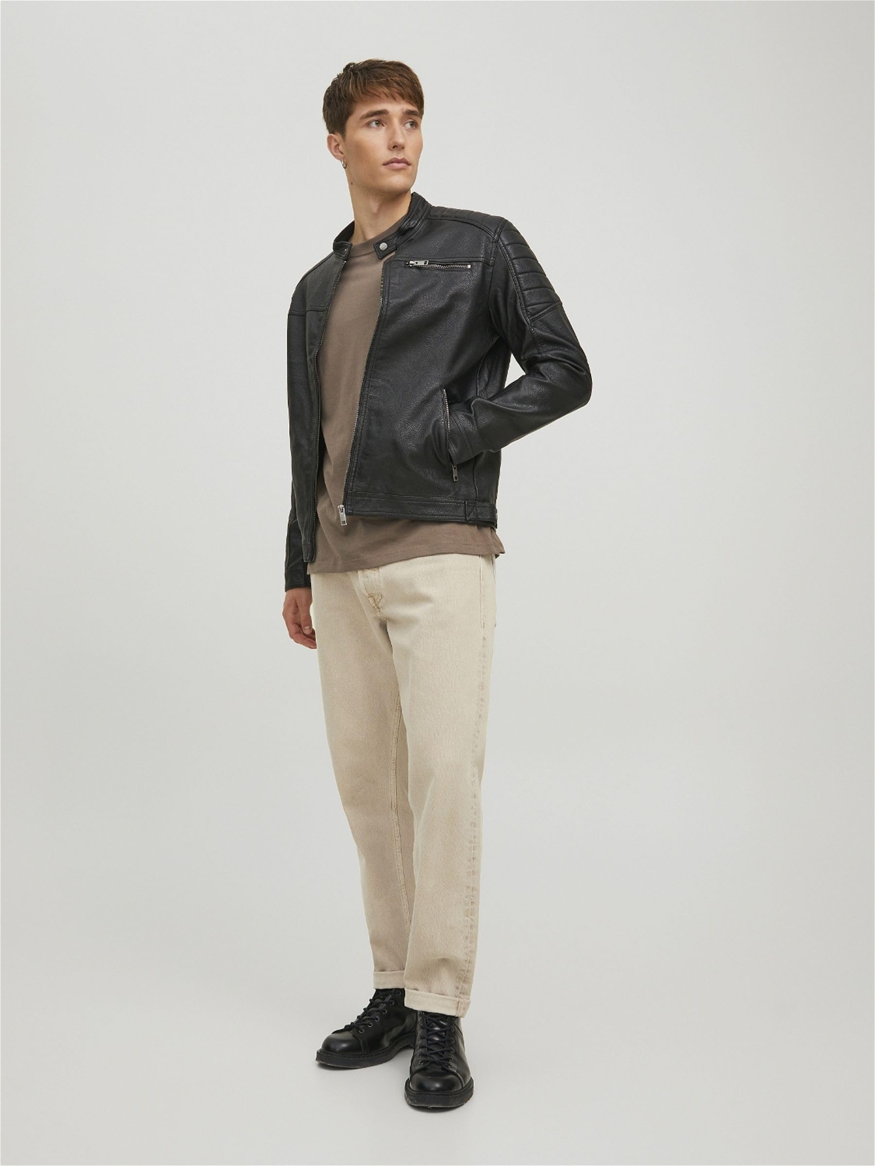 JACK & JONES Male Bikerjacke in Lederoptik Bikerjacke in Lederoptik