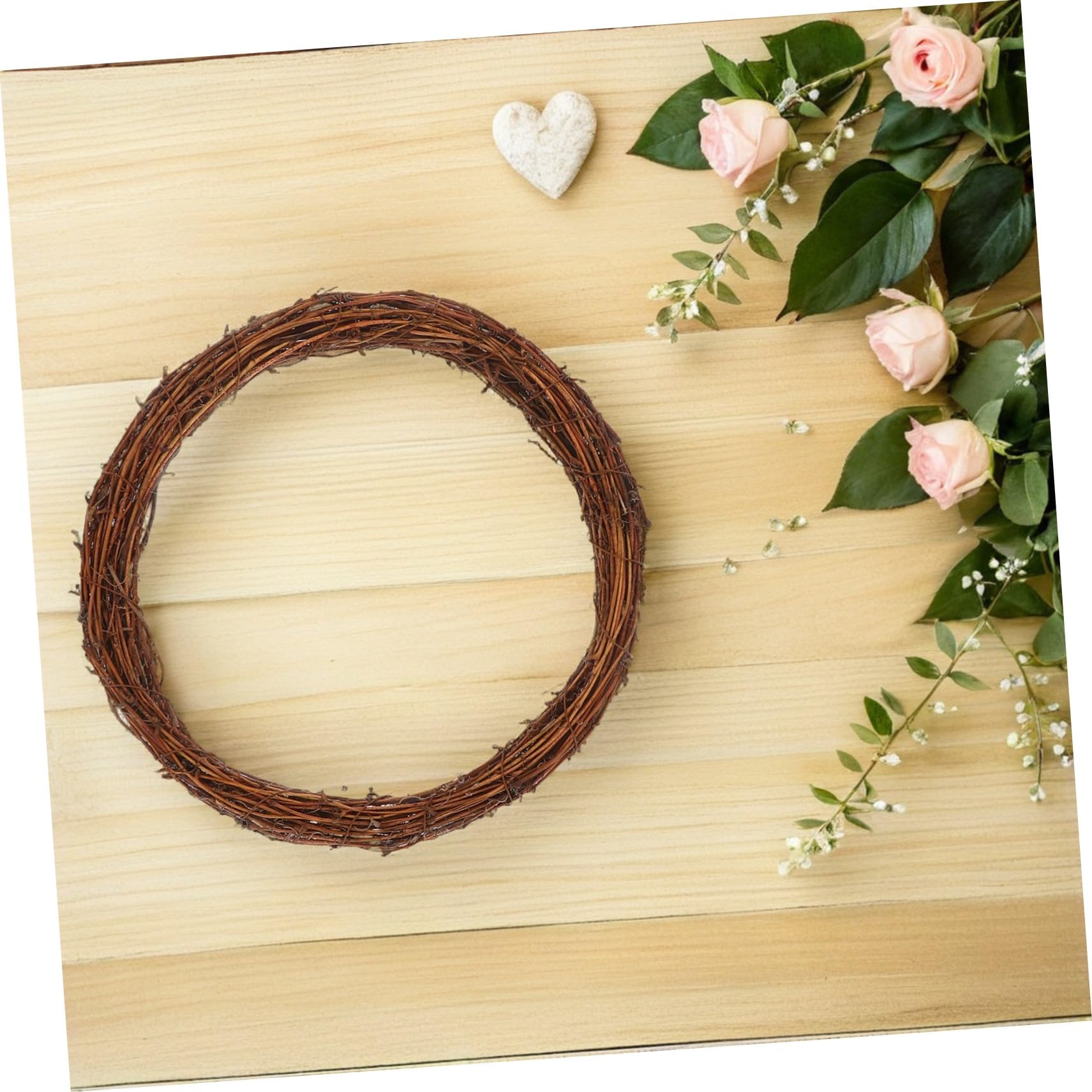 Generic 8 Sztuk Pierścień Circle Rama w wieniec kwiatowych Brown